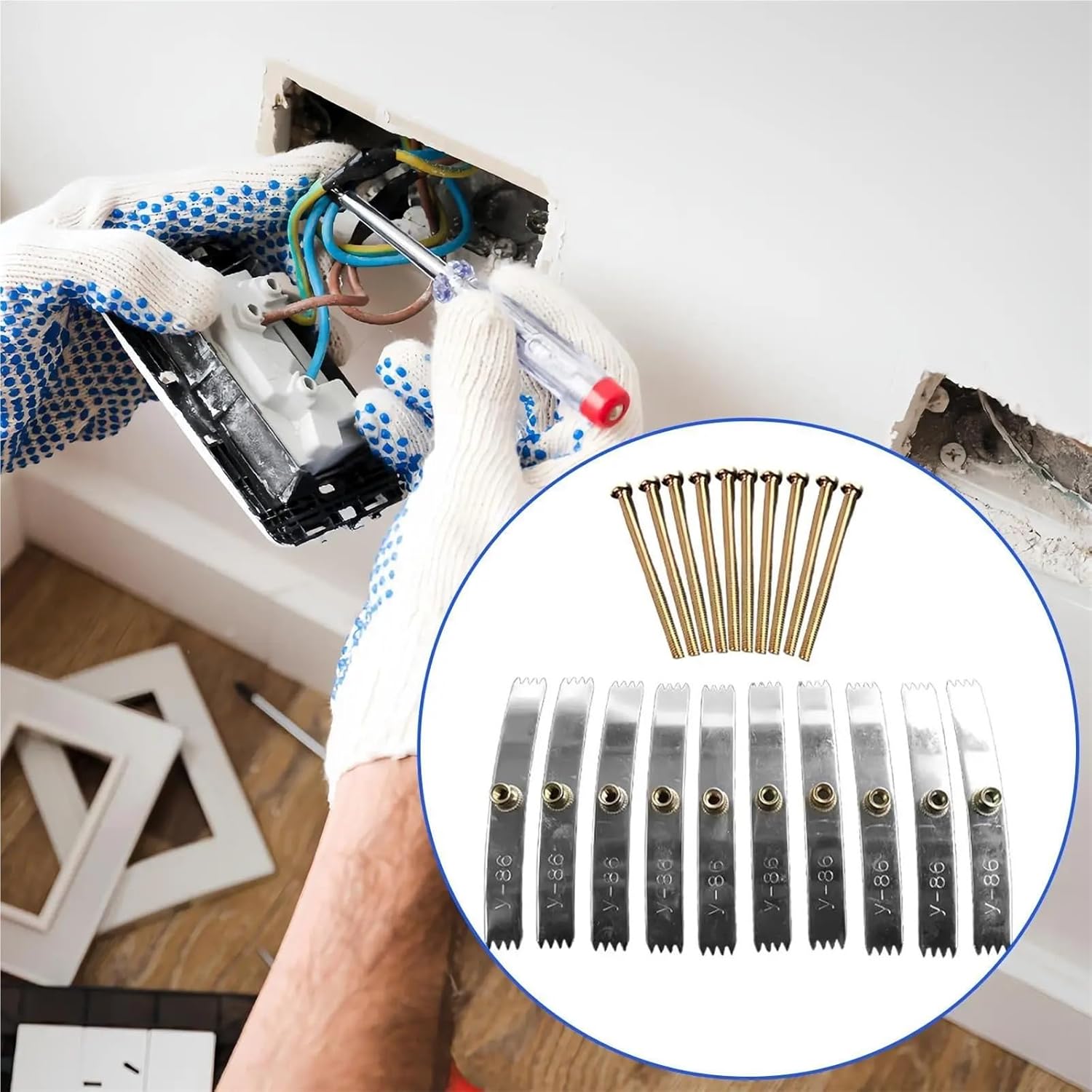 100pcs Electrical Wall Box Repair Tool Repairer with Teeth for Household Home Renovation Wiring Maintenance(118type)