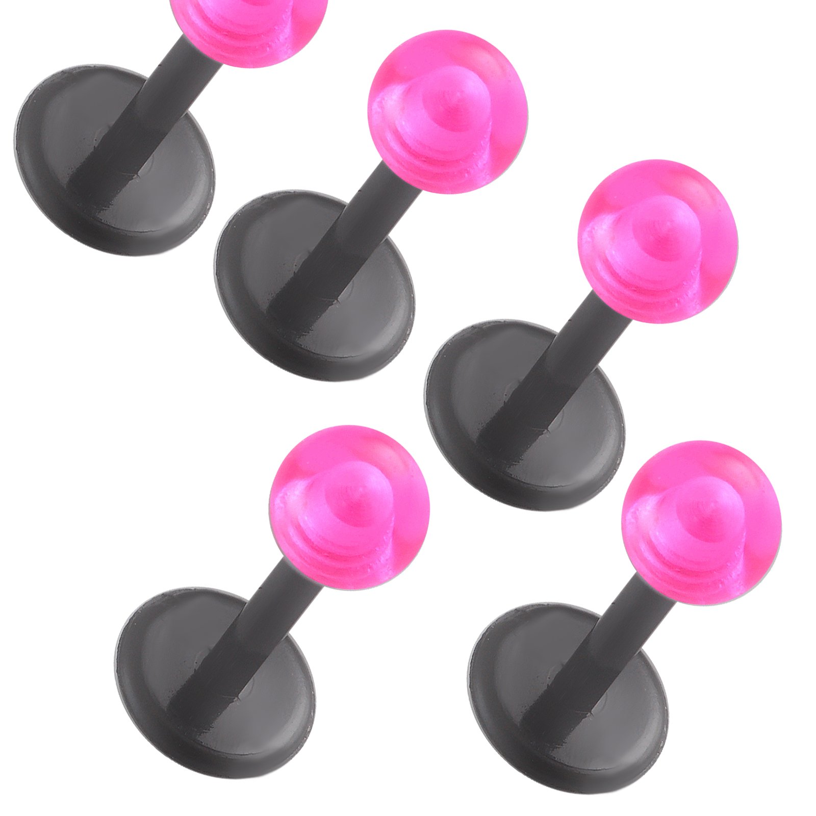 5 Pieces 16g 16 gauge 1.2mm1/4 6mm labrets Acrylic Balls lip monroe ring tragus barbell ear stud kit FCMP Pierced Jewellery Body