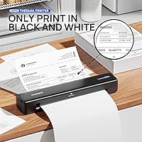Vista 7 de POLONO Impresora portátil, impresora térmica Bluetooth sin tinta D810 inalámbrica para viajes, compatible con iOS, Android, laptop, compatible