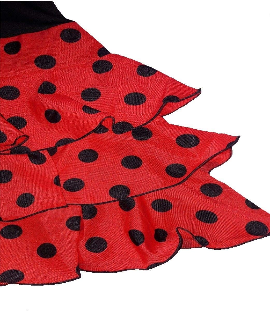 Vestido Flamenco Rojo Lunares Negro