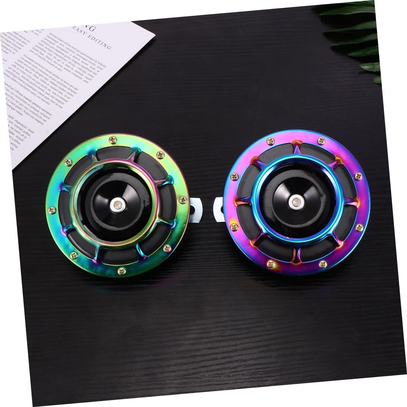 Luxshiny Car Snail Horn 12V Basin Type Modified Motorcycle Horn Kit Loud Dual Tone for Cars and Trucks