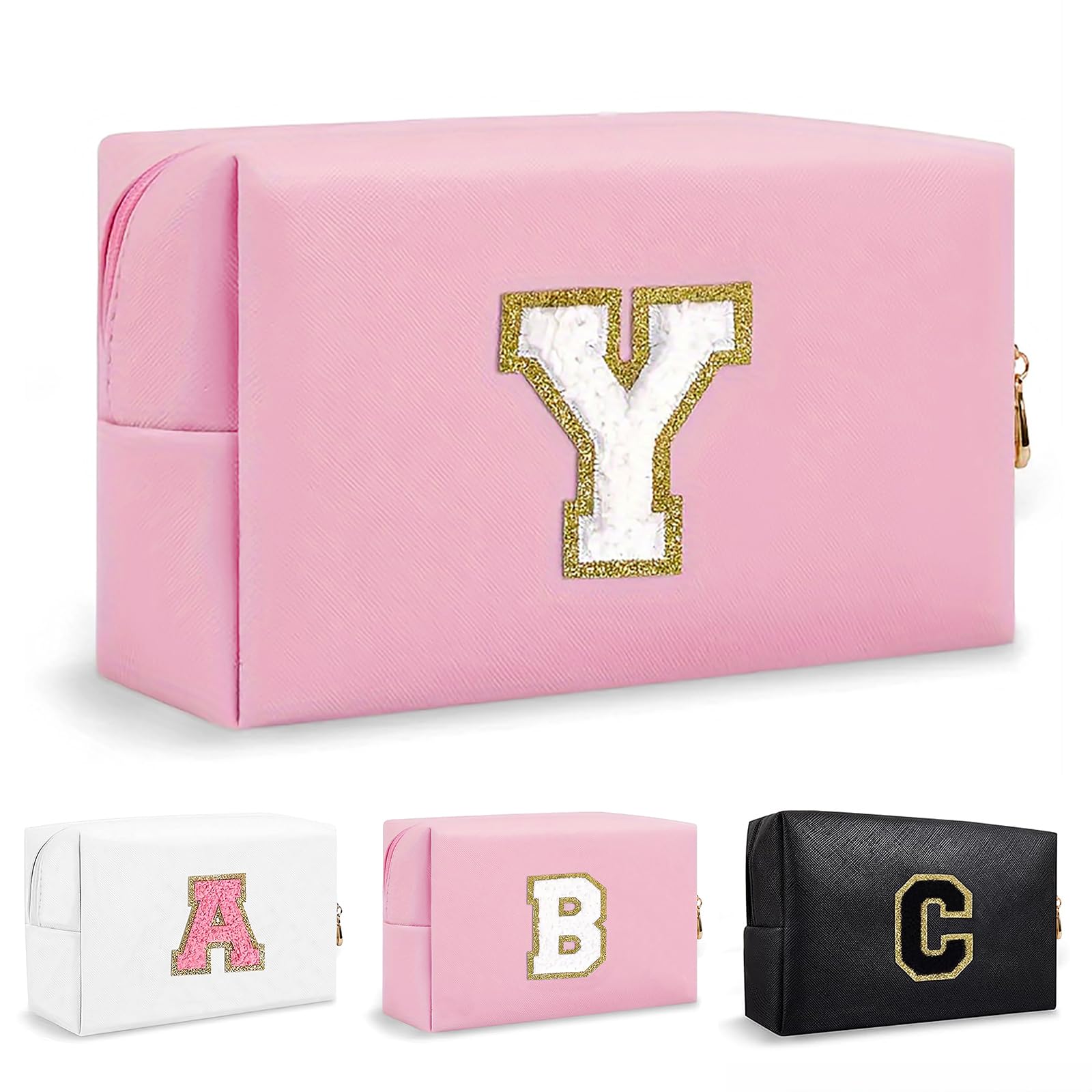 Bolsa de Maquillaje, Bolsa de Cosméticos Impermeable de Viaje, PU Cuero, Neceser de Baño, Bolsa De Aseo Y Almacenamiento para Mujer,Cosas Preppy para niñas Adolescentes (Letra A-Z) — view 137