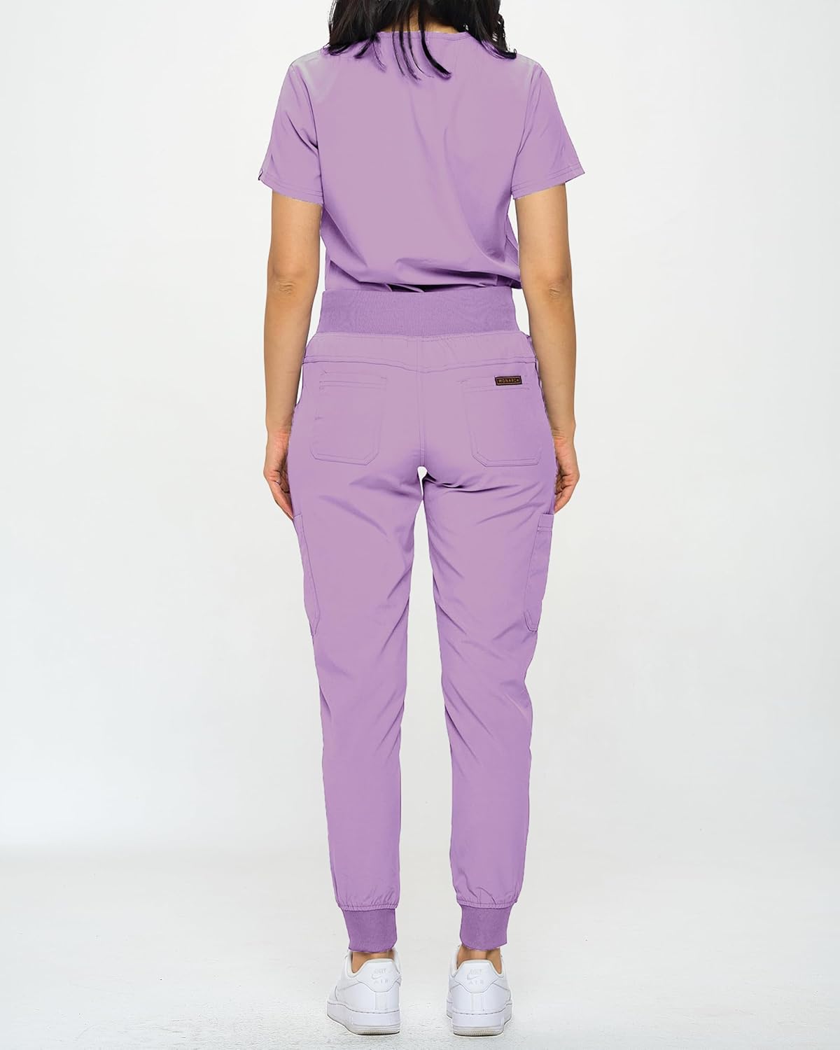 Slim Fit Stretchy Scrubs Women's Jogger Scrub Set Slim Jogger Scrubs with Tuck-In Top for Women - Image 4