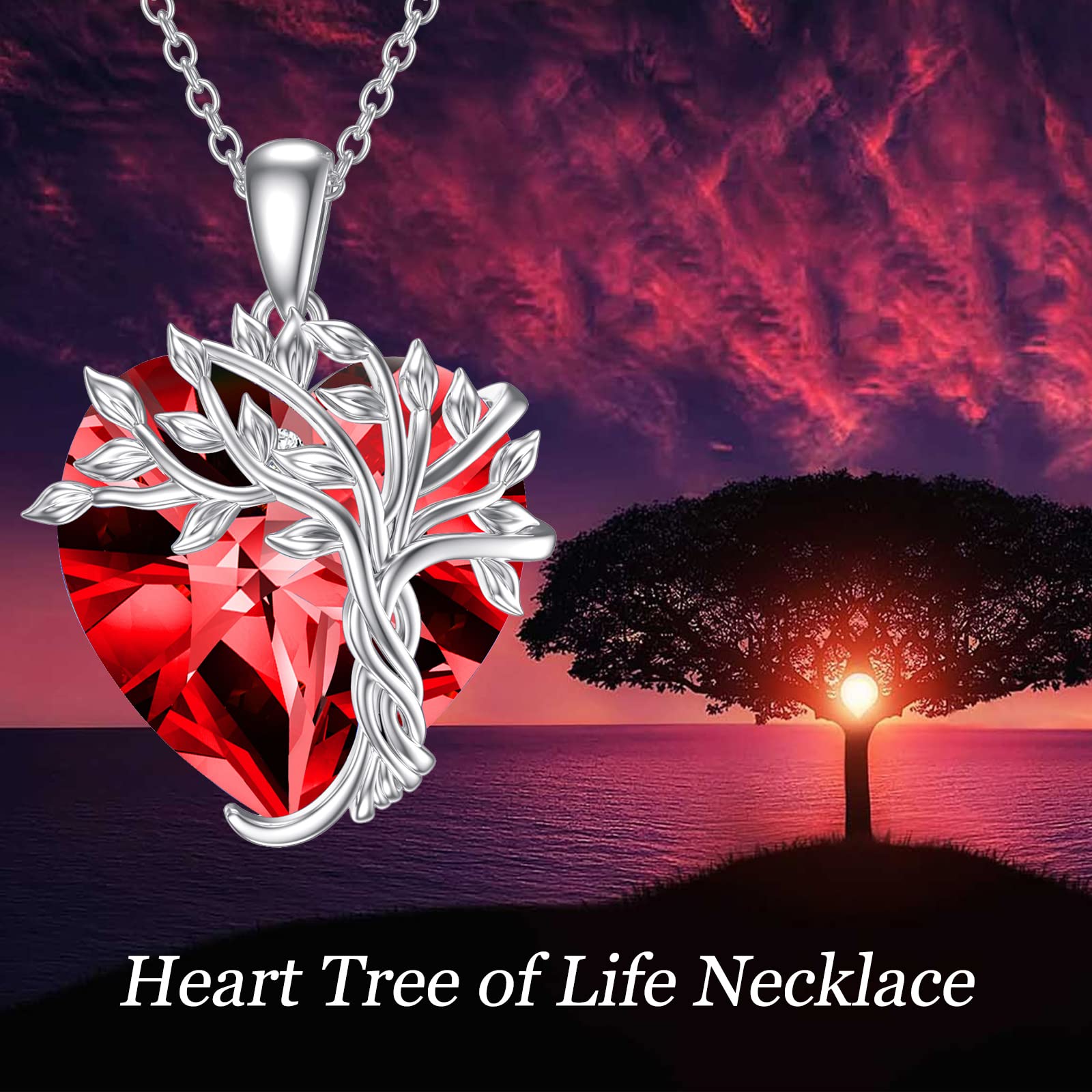 Snapklik.com : Heart Tree Of Life Necklace For Women Sterling Silver ...