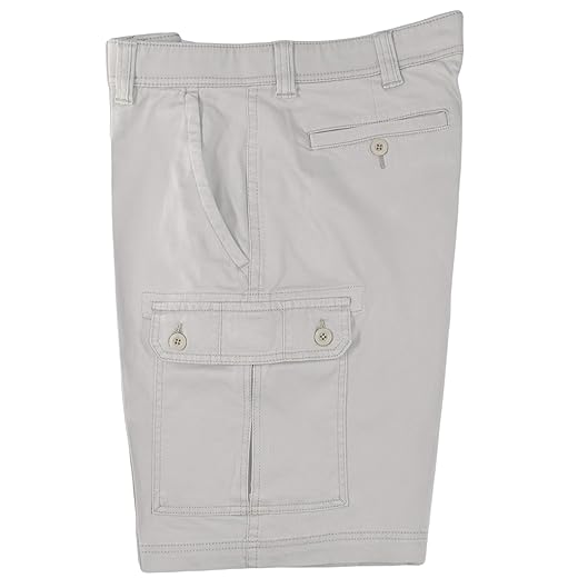 St. John's Bay Men's Power Stretch Cargo Shorts (Classic Stone) (36)