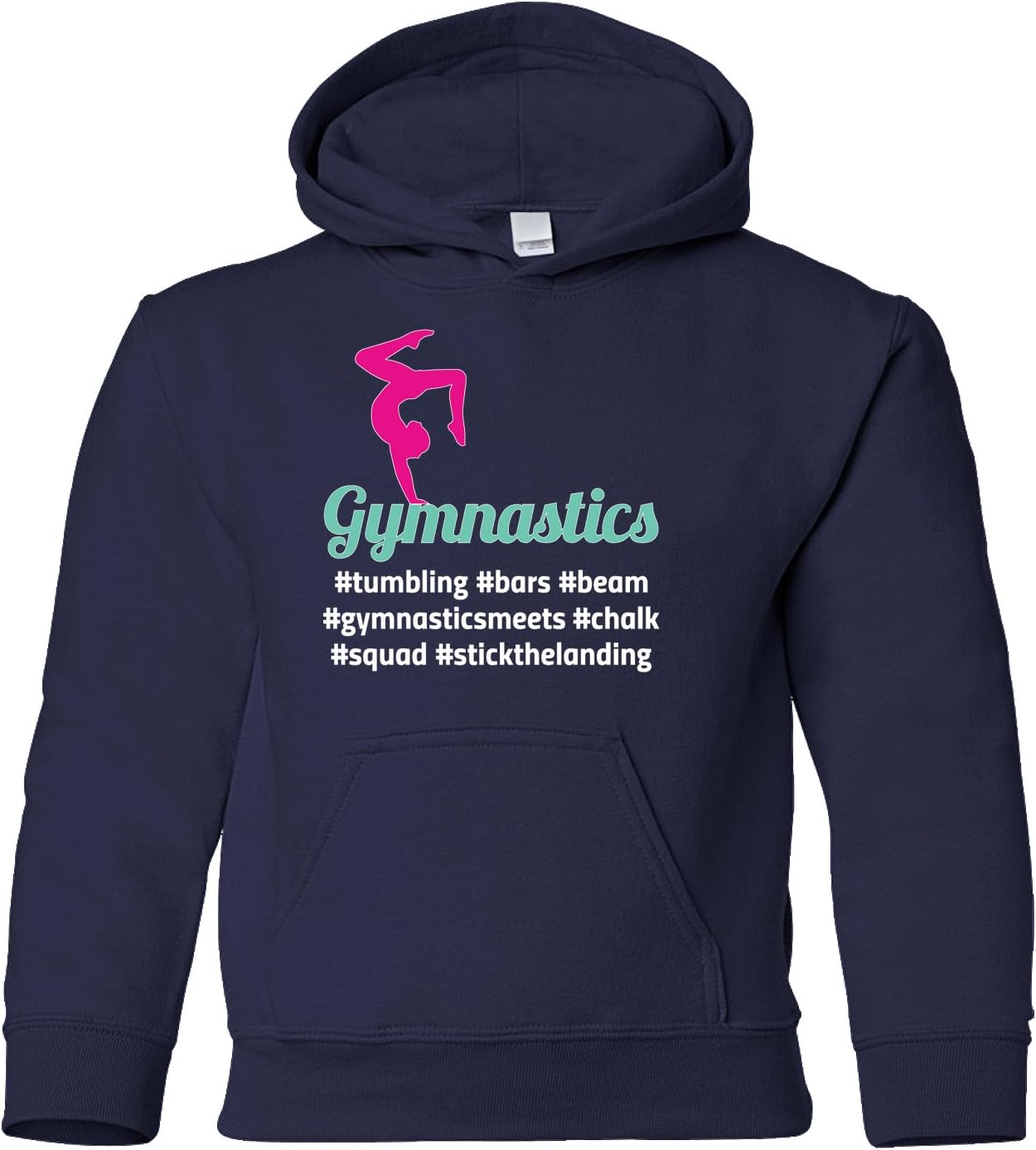 Threadrock Big Girls' Hashtag Gymnastics Youth Hoodie Sweatshirt