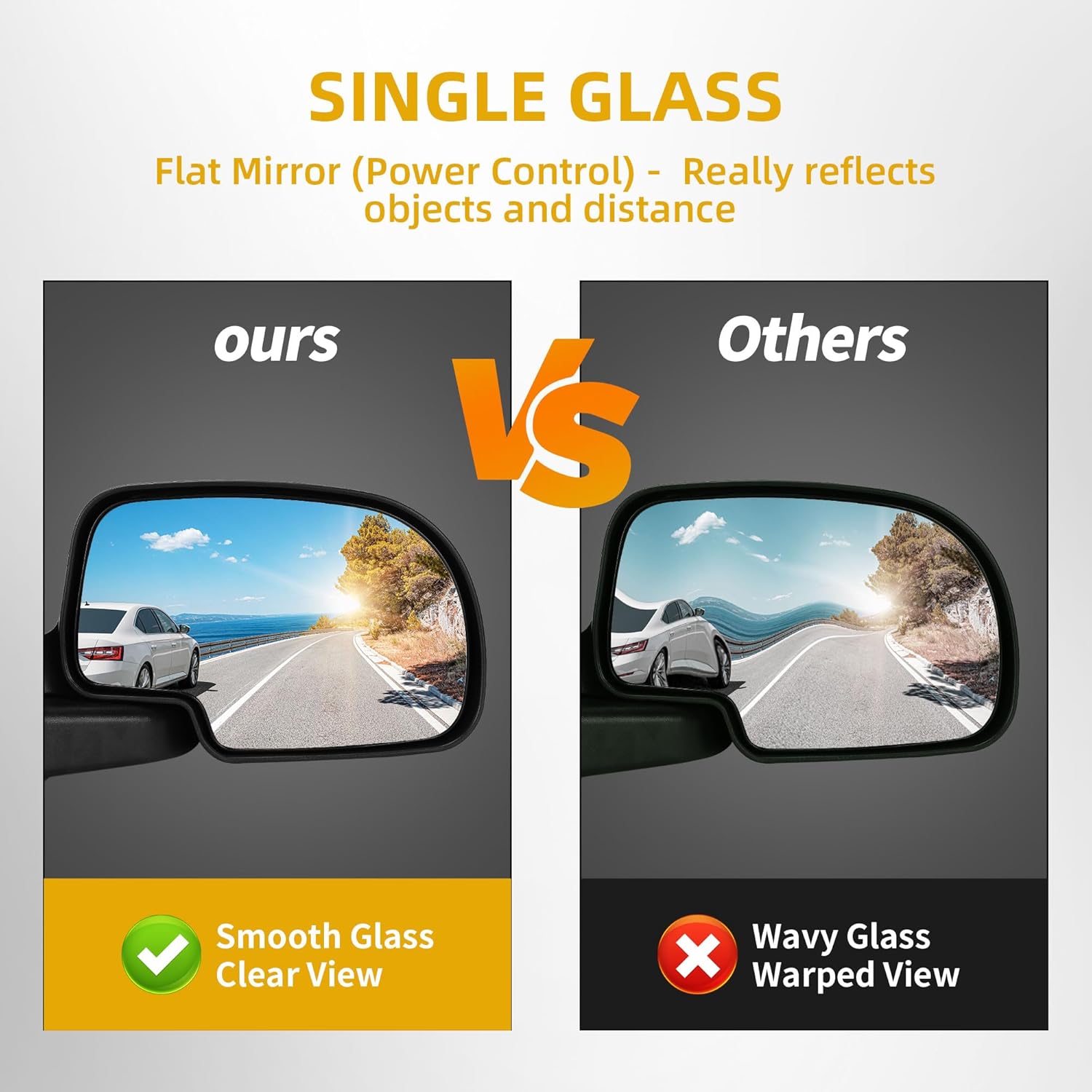 DWVO Right Passenger Side Towing Mirror Compatible with 2001-2006 Chevy Tahoe Suburban 1500 2500 GMC Yukon XL, Chevy GMC 1999-2006 Silverado Sierra (07 Classic Only), Manual Folding Tow Mirrors