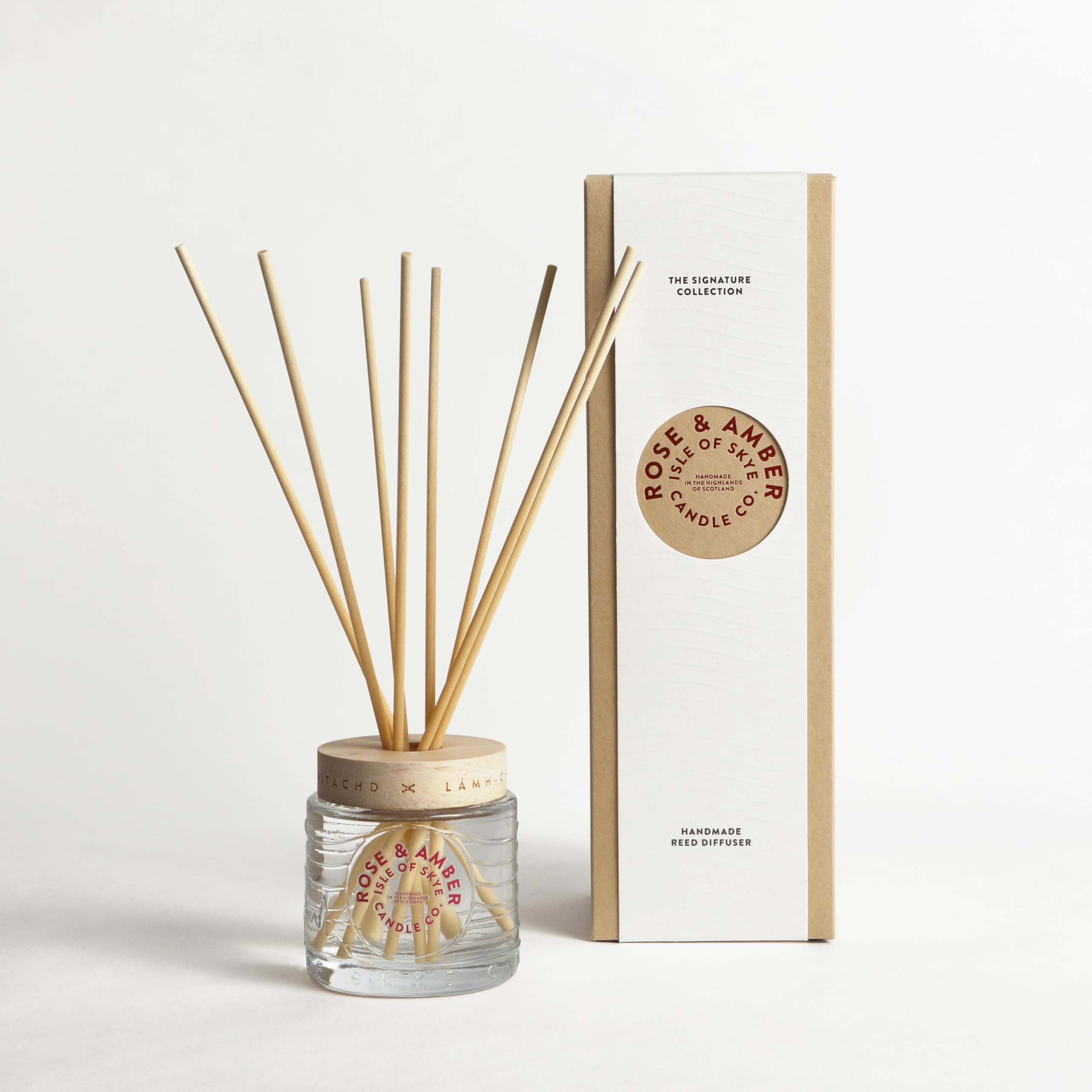 Isle of Skye Candle Company Rose & Amber Reed Diffuser | Premium Fragrance | Hand-poured in Scotland | Effortless home fragrance | 10 Weeks Diffuse Time | Plant-based, sustainable augeo