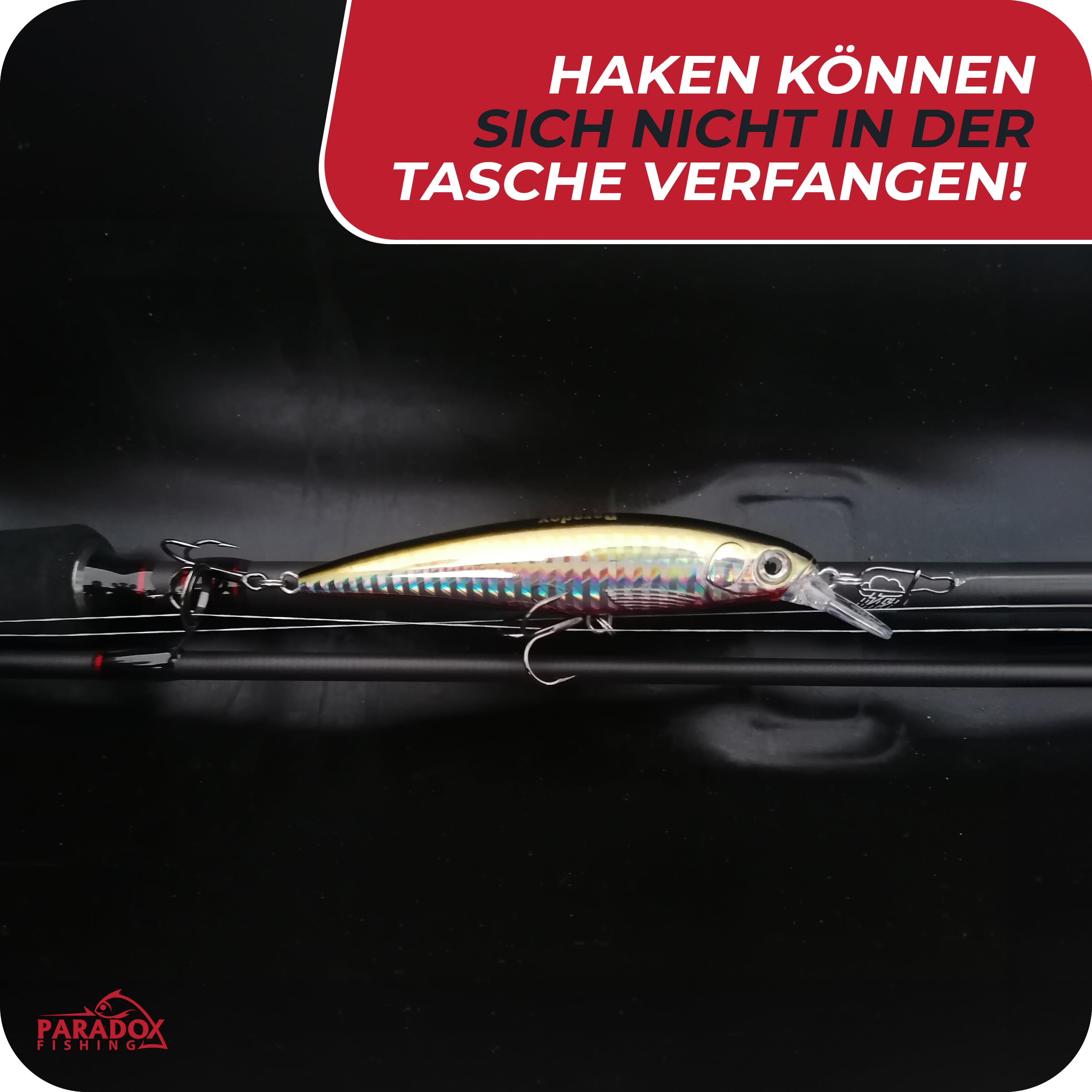 Paradox Fishing Eva torba wędkarska 120cm/150cm/190cm - Materiał jest 100% wodoodporny - torba wędkarska, futerał wędkarski, torba na wędki, czarny, 190cm