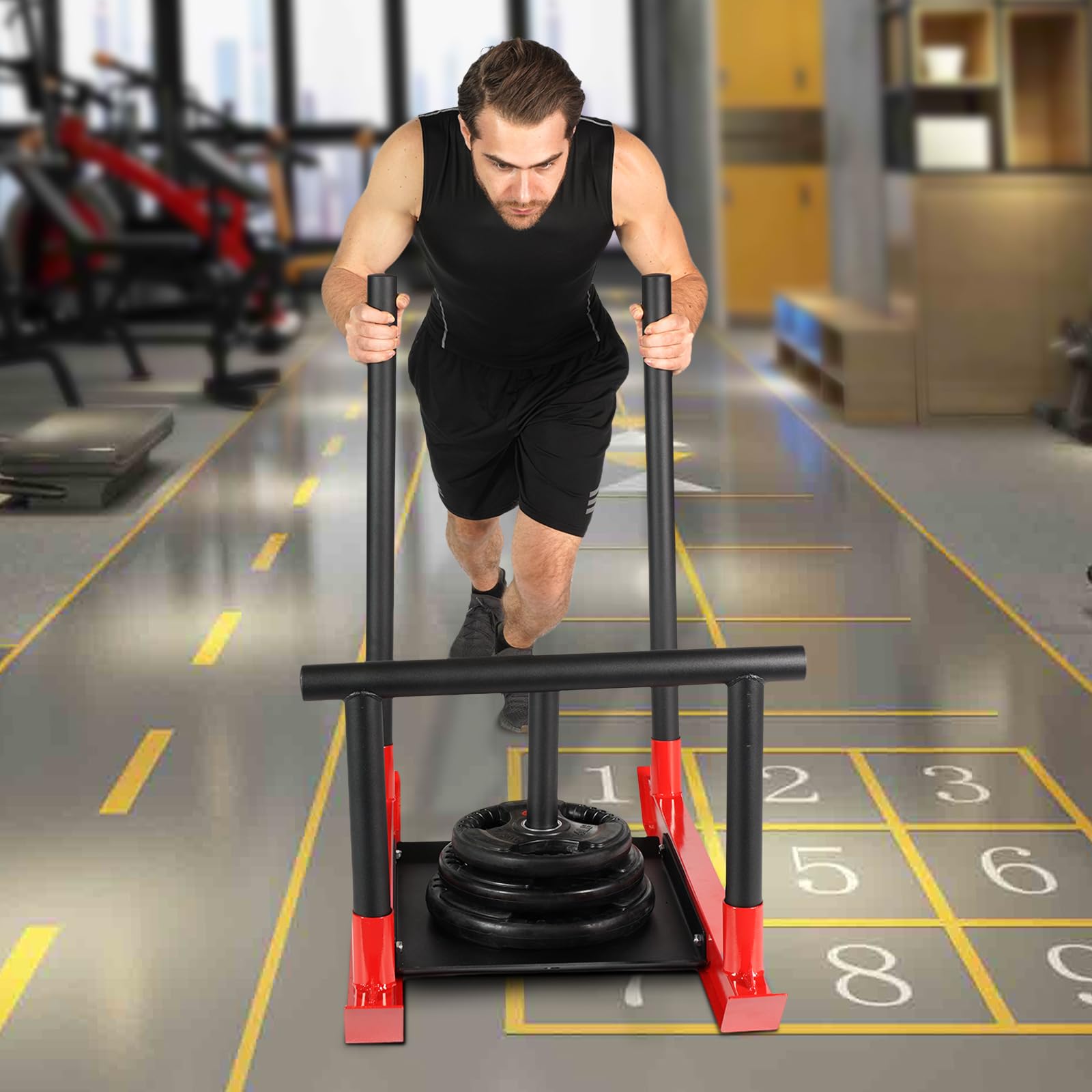 Trineo de Peso para Entrenamiento de Fuerza y Velocidad,Trineo de Entrenamiento de Fuerza de Fitness-Mejora la Velocidad y la Fuerza