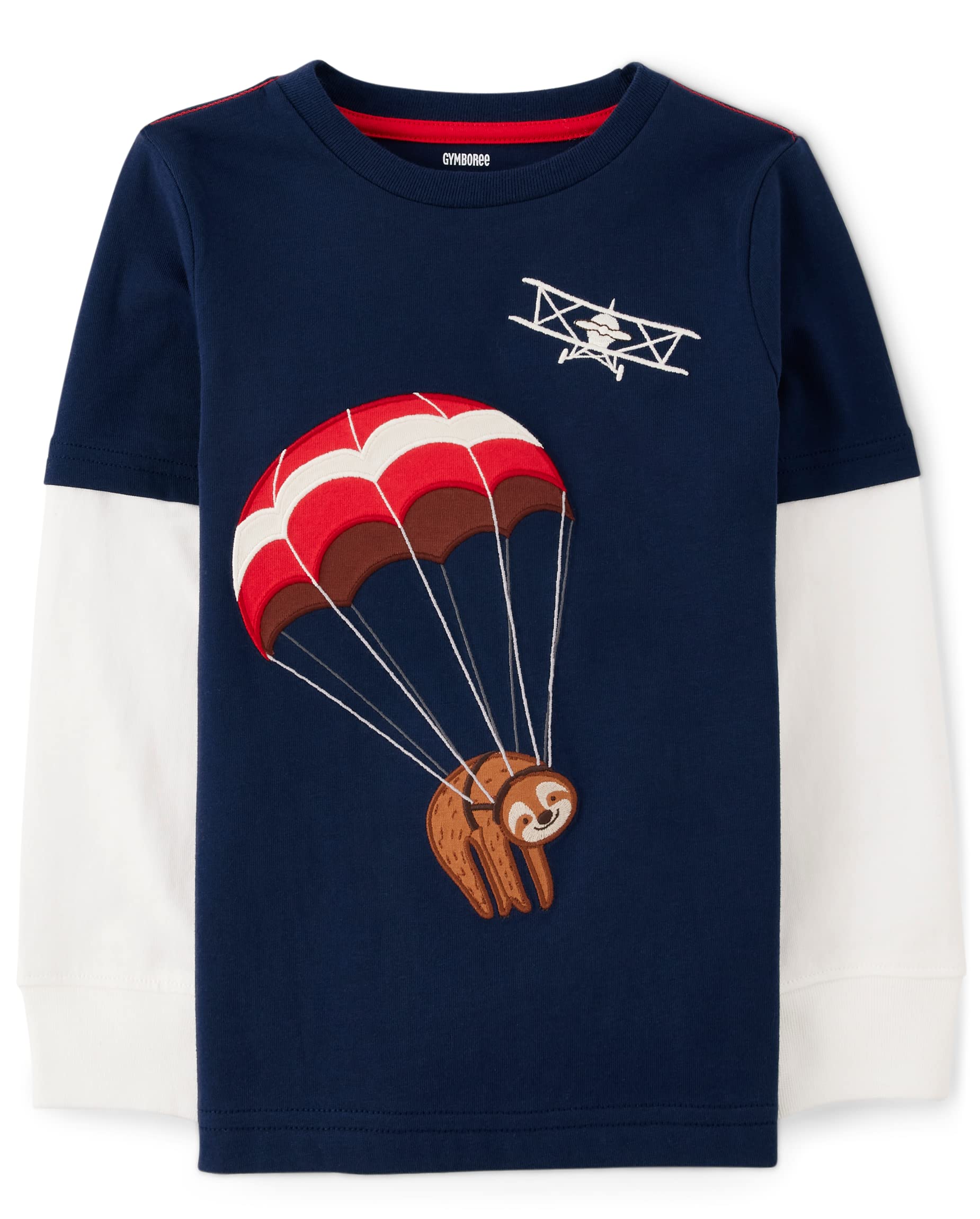 Gymboreeboys And Toddler Boys Embroidered Graphic Long Sleeve Layered T-shirts T-Shirt (pack of 1)