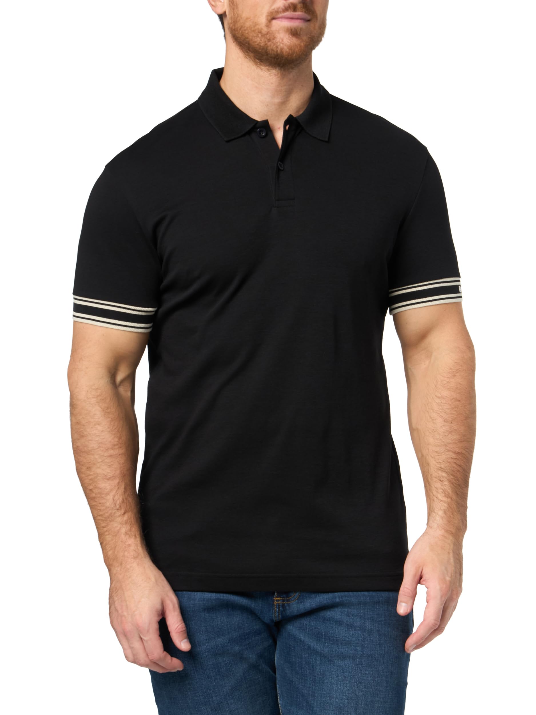 

                                                    BOSS, Interlock Cotton Polo Shirt, Pitch Black, M
