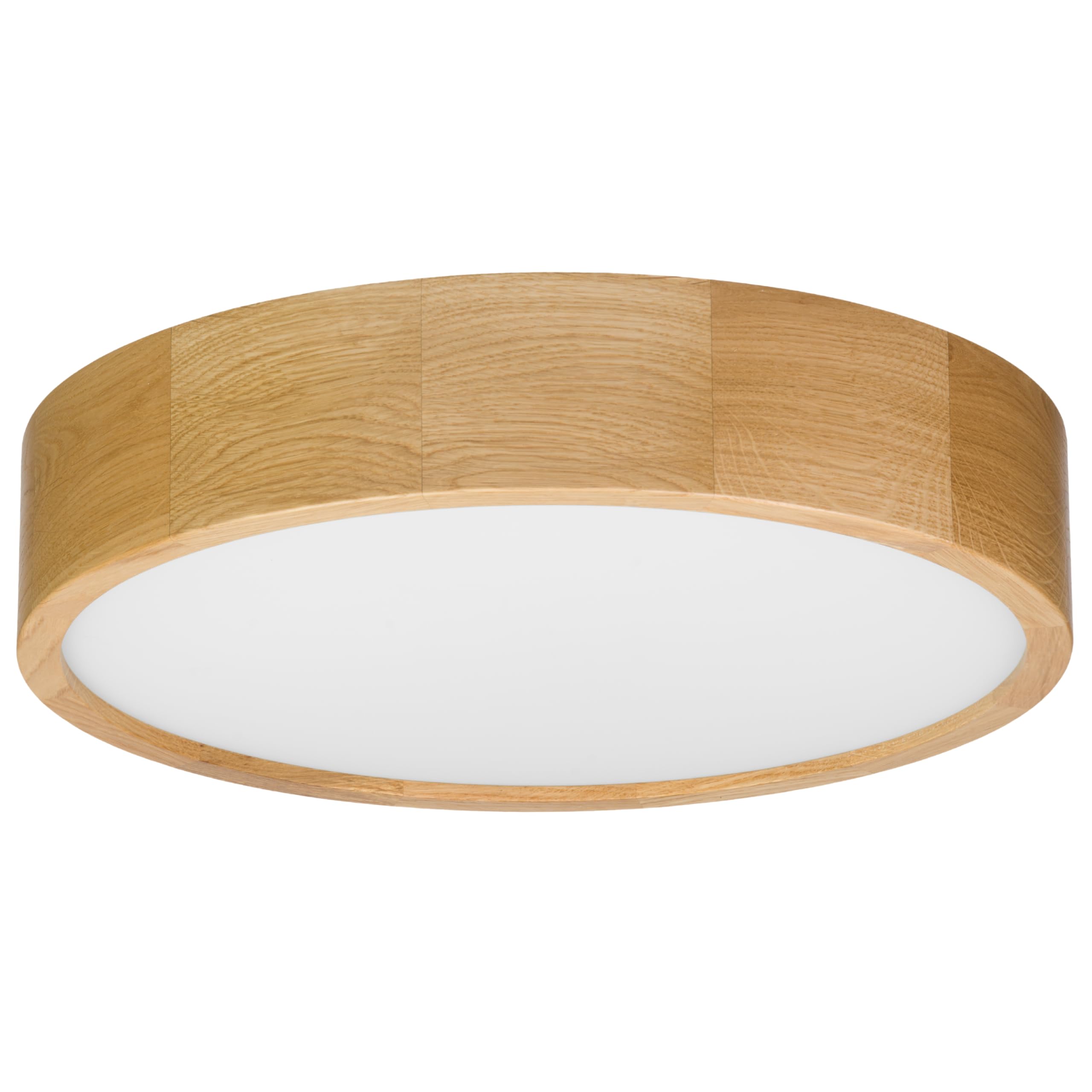 Deckenleuchte Holz - Rund Modern Holzlampe 2xE27 (37 cm) - Deckenlampe Eiche - Natur Lampe für Schlafzimmer, Wohnzimmer, Flur, Küche - Stilvolles Design Eichenholz - LEJA 40 cm