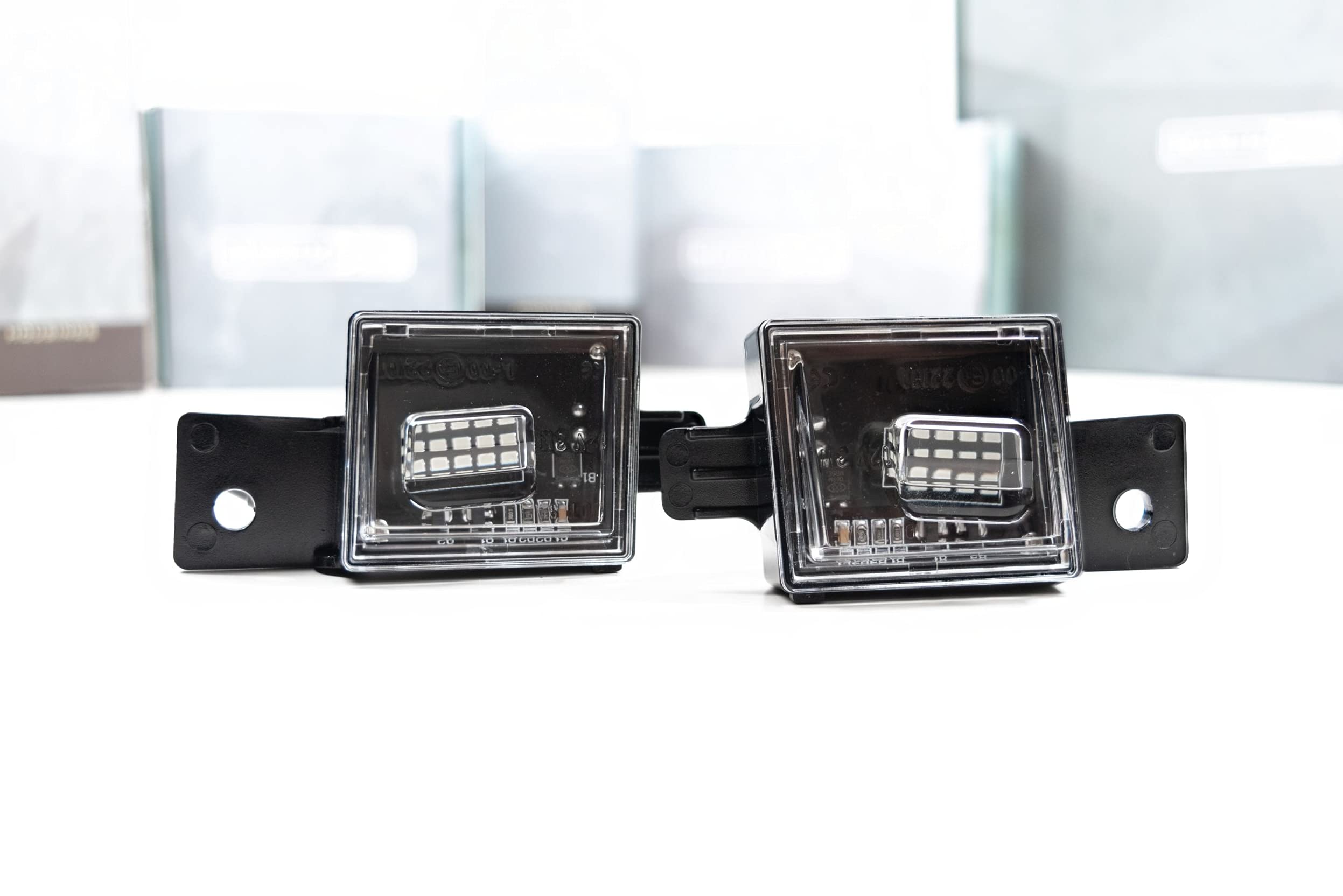 Morimoto XB LED License Plate Lights, Black Housing Upgrade, Fits Chevy Silverado (14-18), Plug and Play Assembly, Easy Install, 5000k Pure White Light, Amber Front & Red Rear (1x LF71207)