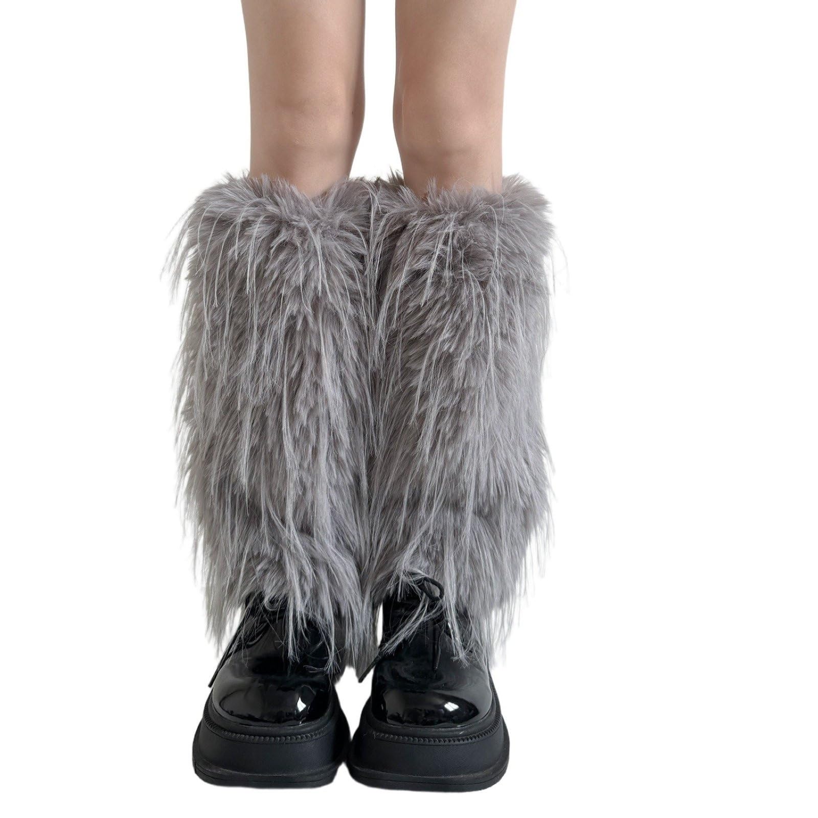 Womens Vintage Faux Fur Fuzzy Winter Warm Leg Warmers Y2k Punk Goth Accessories