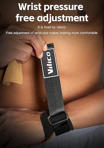 Miniatura 5 de Guantes de cuero para levantamiento de pesas, correas de muñeca para levantamiento de pesas, correas de levantamiento de pesas ajustables, agarre de