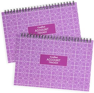 CASMONAL A5 Big Check Registers for Personal Checkbook, Checkbook Register & Ledger Book Financial Transaction for Small Business, Track Payments, Deposits, Debit Card and Bank Account, Purple, 2 Pack