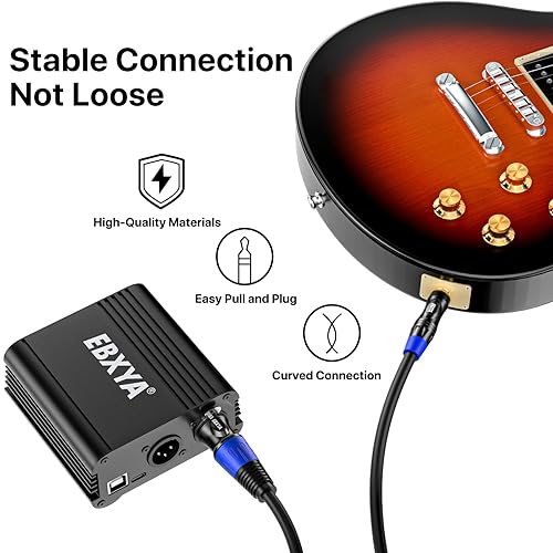 Miniatura 4 de EBXYA XLR macho a TRS de 14 de pulgada - Cable de micrófono XLR equilibrado a conector Jack de 0.250 in, paquete de 2 de 6 pies