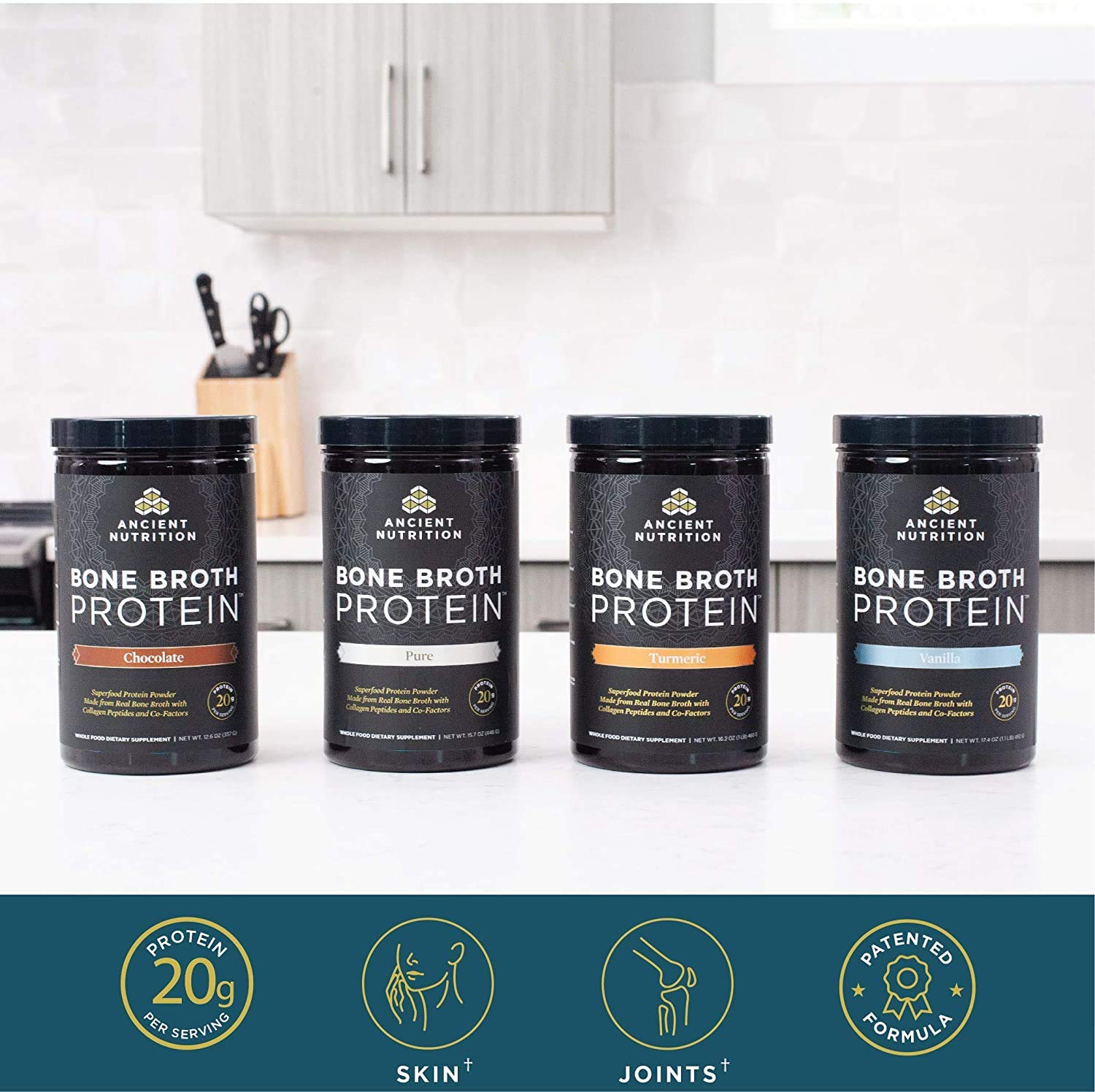 Protein Powder Made from Real Bone Broth by Ancient Nutrition, Turmeric