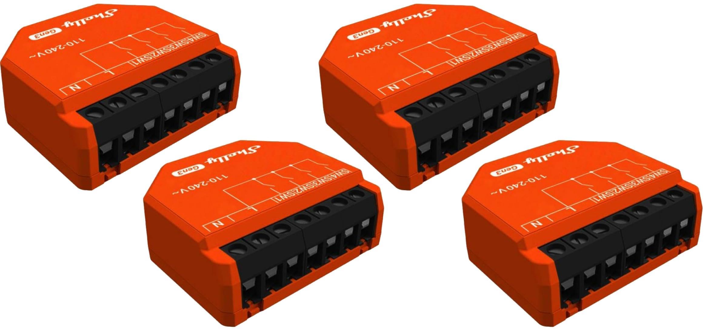 SHELLY Lot de 4 activateurs de scène i4 Gen3 Bluetooth et Wi-Fi