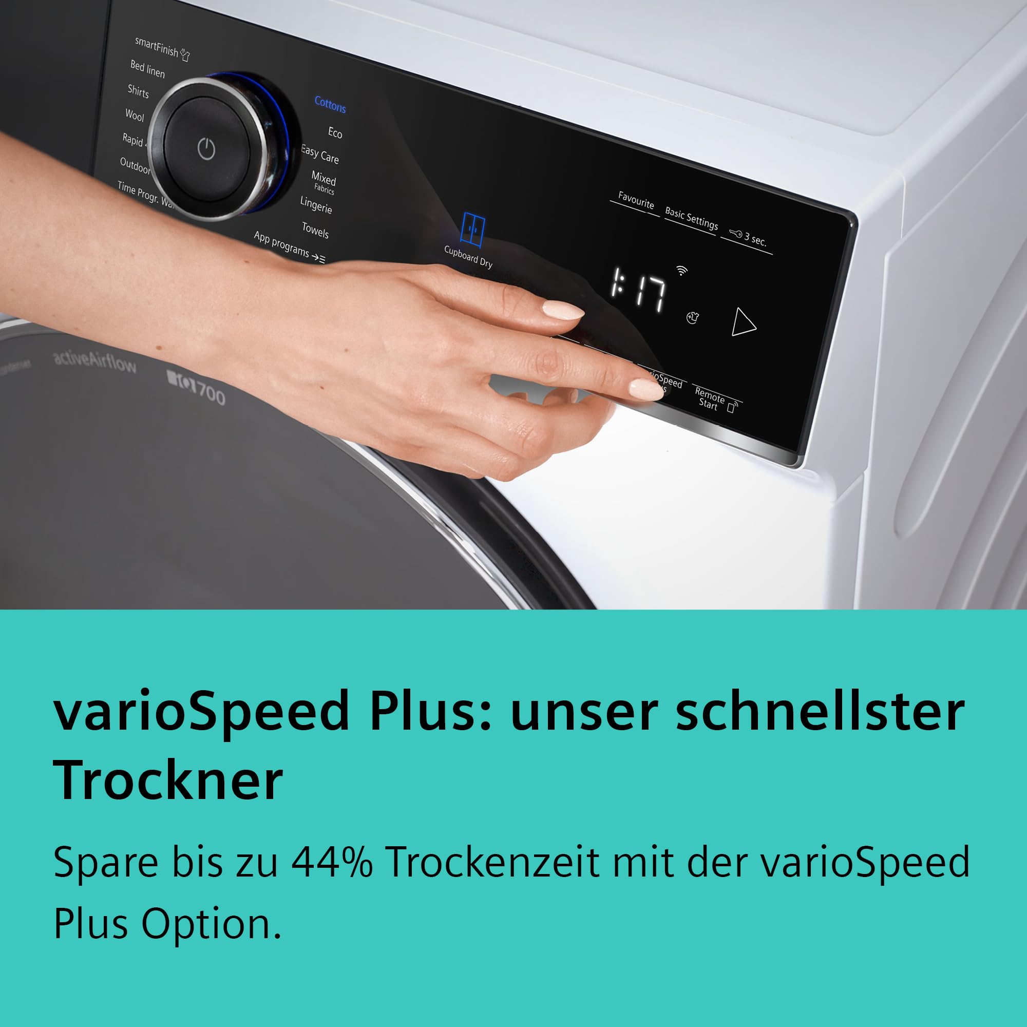 Siemens iQ700 WQ46B2D0AM Wärmepumpentrockner 9 kg selbstreinigender Kondensator intelligentDry Home Connect Weiß