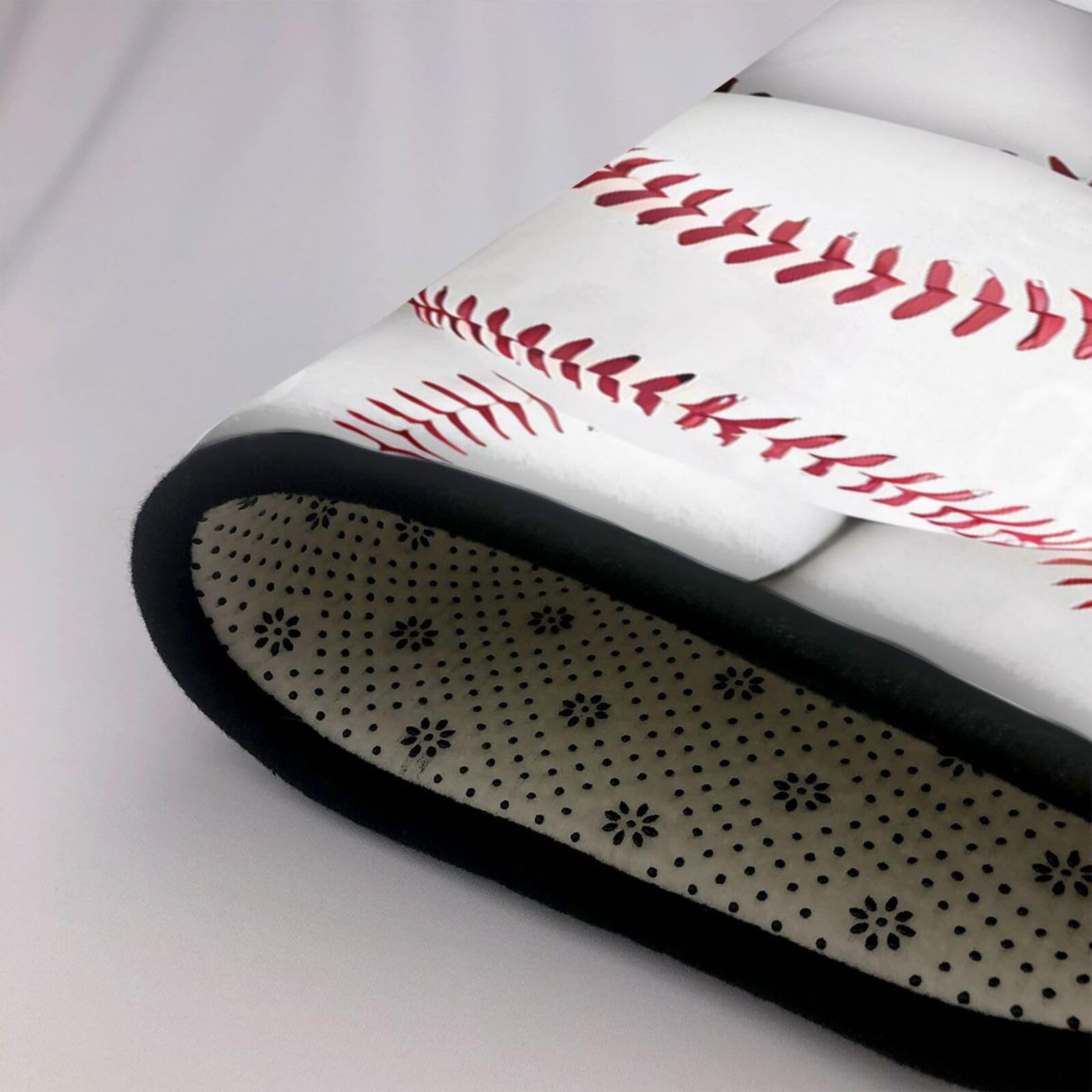 Tapis en fausse fourrure avec imprimé baseball - 203,2 x 147,3 cm - Ultra absorbant et confortable pour la maison, le bureau et au-delà