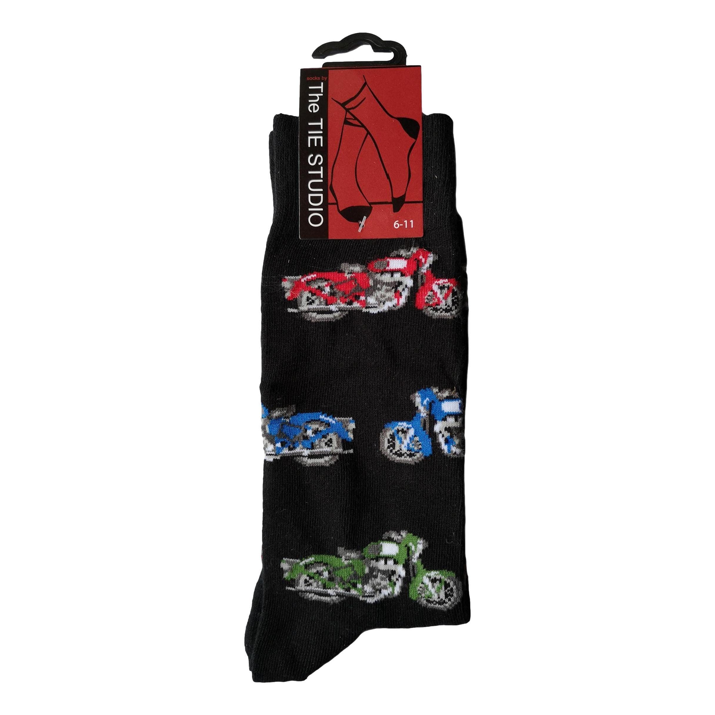 Tie Studio Coloured Classic British Motorbikes Black Unisex Novelty Ankle Socks Size 6-11