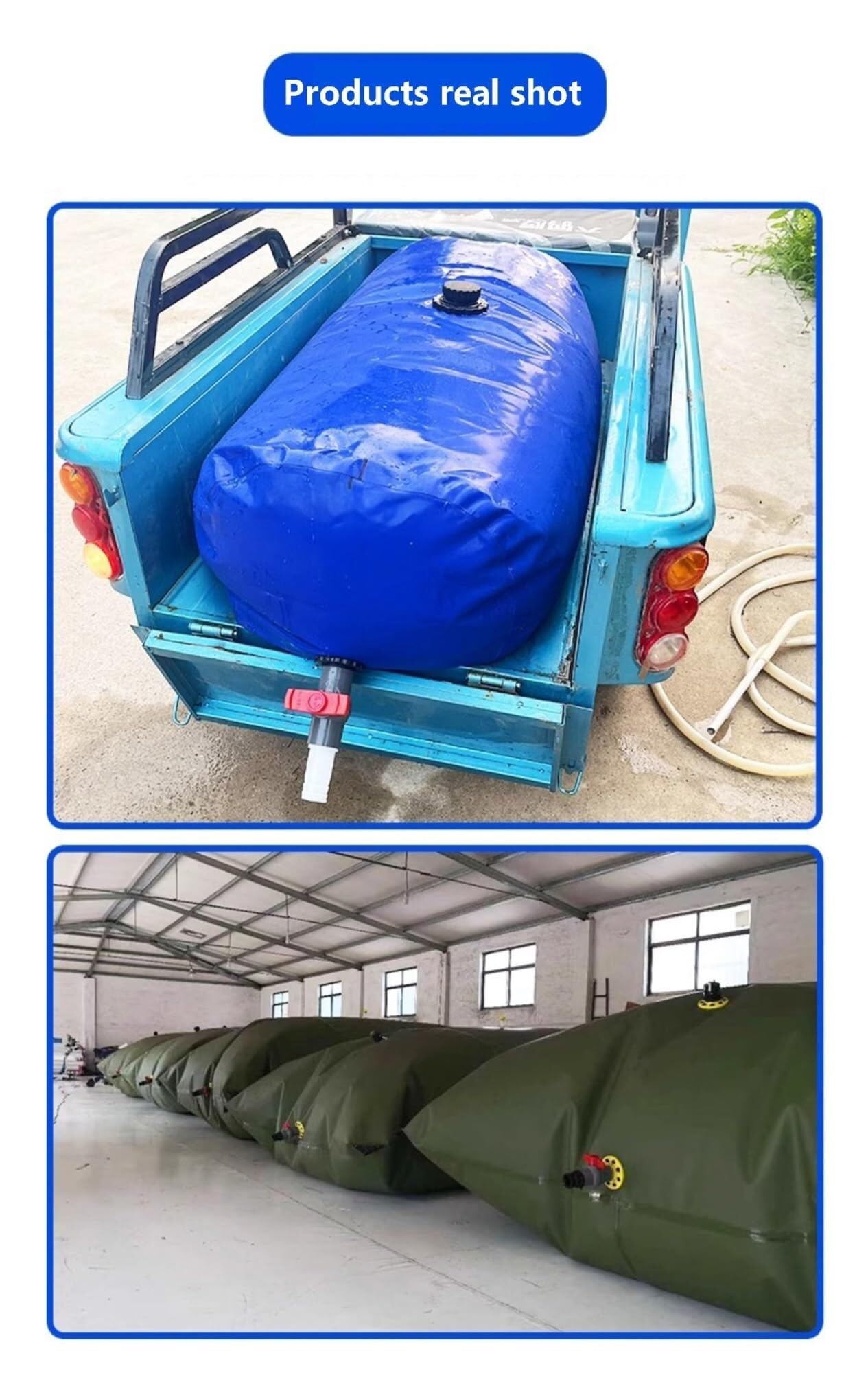 Depósito de agua flexible Bolsa de agua for mangueras Bunnings, blanda, for montar en vehículo, con grifo, for exteriores, for uso construcción, agricultura y transporte Pre-loading bag for bridges