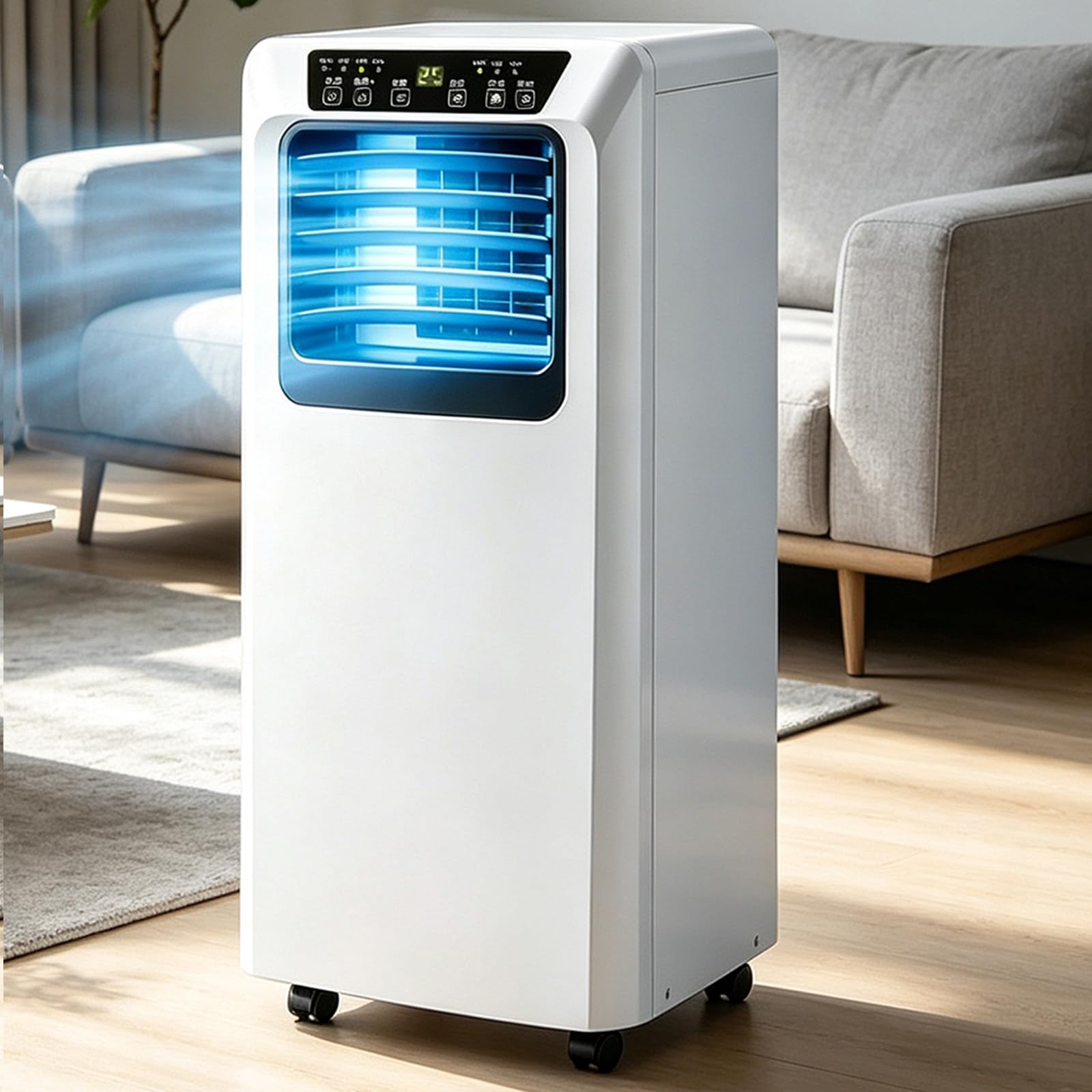 ZenSeFarin Portable Air Conditioners Smart Portable AC Unit with Cool Fan Dehumidifier Sleep 24H Timer Remote Window Kit No Wall Required Cooling Fan 120° Oscillation Cooling AC Unit for Room Office