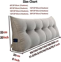 Vista 7 de Almohada triangular para cabecero, almohada de lectura, almohada grande para cabecero, soporte de espalda, cojín lumbar con funda extraíble