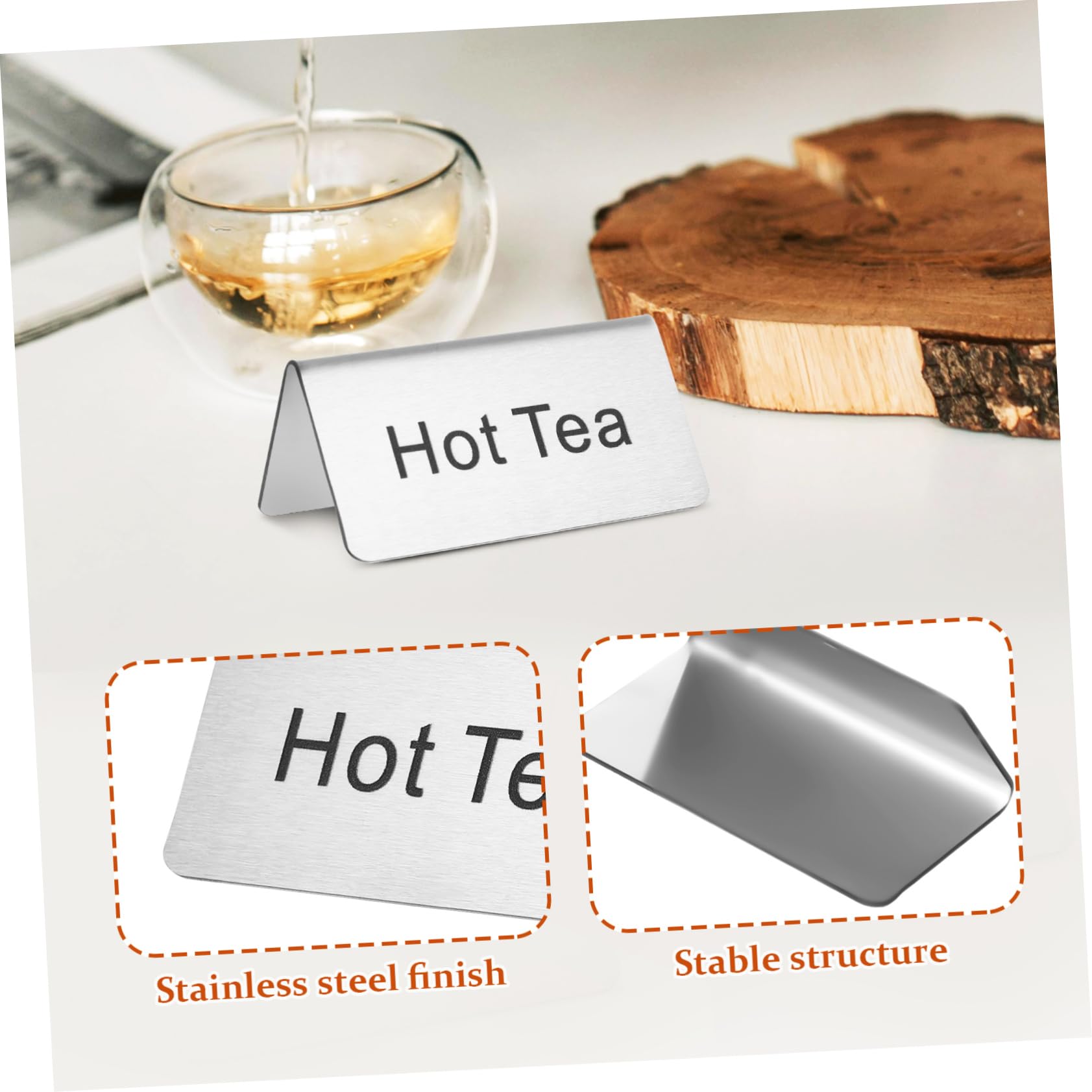 BESPORTBLE 5-teiliges Edelstahl Tisch- Und Zeltschild Set Elegant Für Getränke Display Bei Hochzeiten Partys Und Buffets Drinnen Und Draußen Robust Und Wetterfest