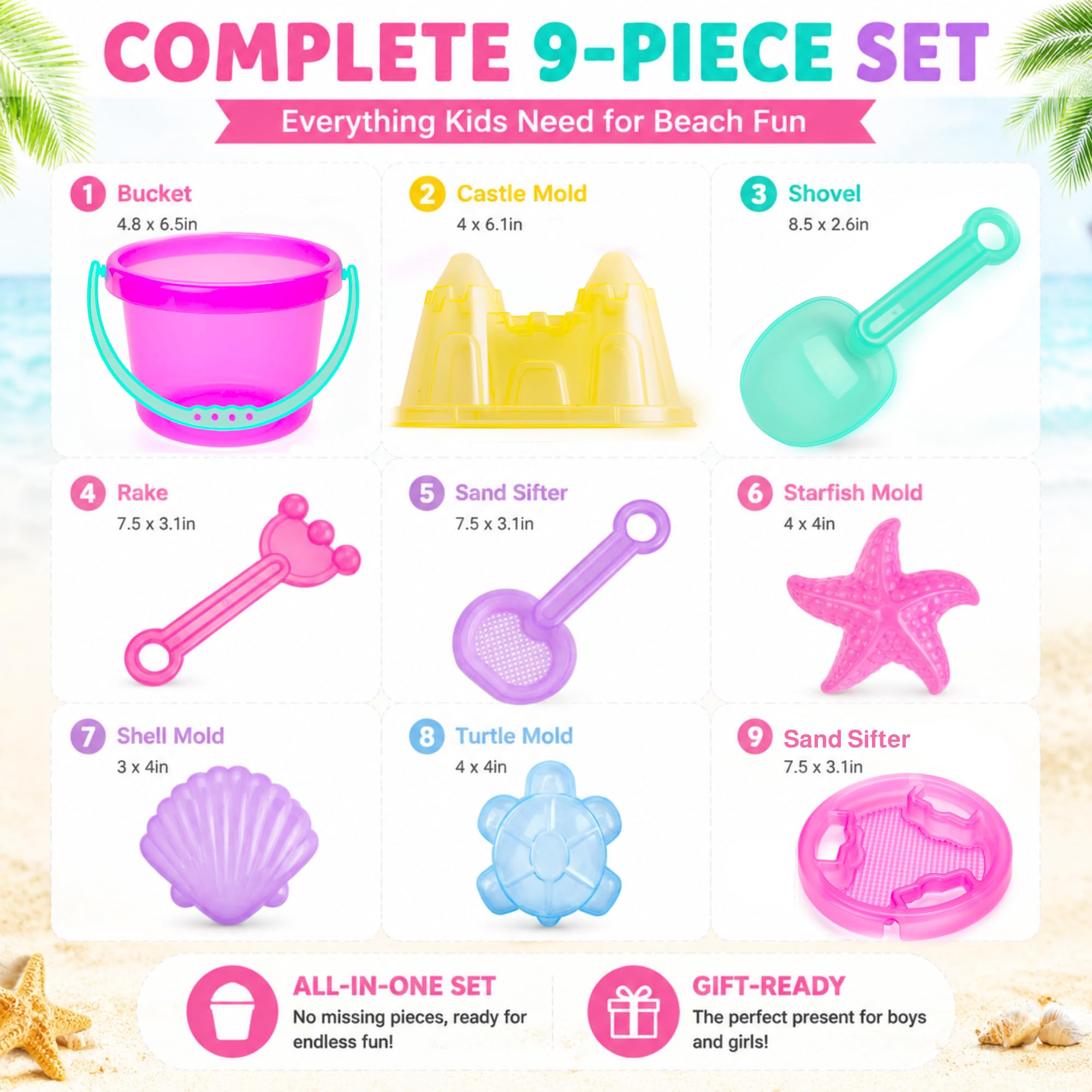 1 Juego De Juguetes De Playa De Silicona Para Niños, Juego De Juguetes De Playa De Silicona Para Ninos Juego De Herramientas Para Arena Con Cubo Para Playa Pala Para Arena Nuevo