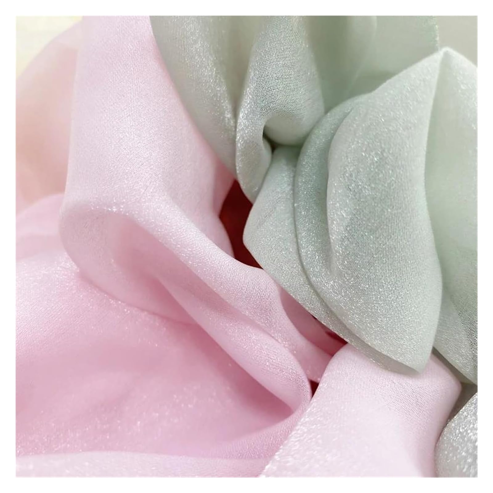 Tejido de gasa perlada plisada, Tela de gasa encaje organza, multicolor, 100x150 cm, for costura y vestido novia(D024the Original)