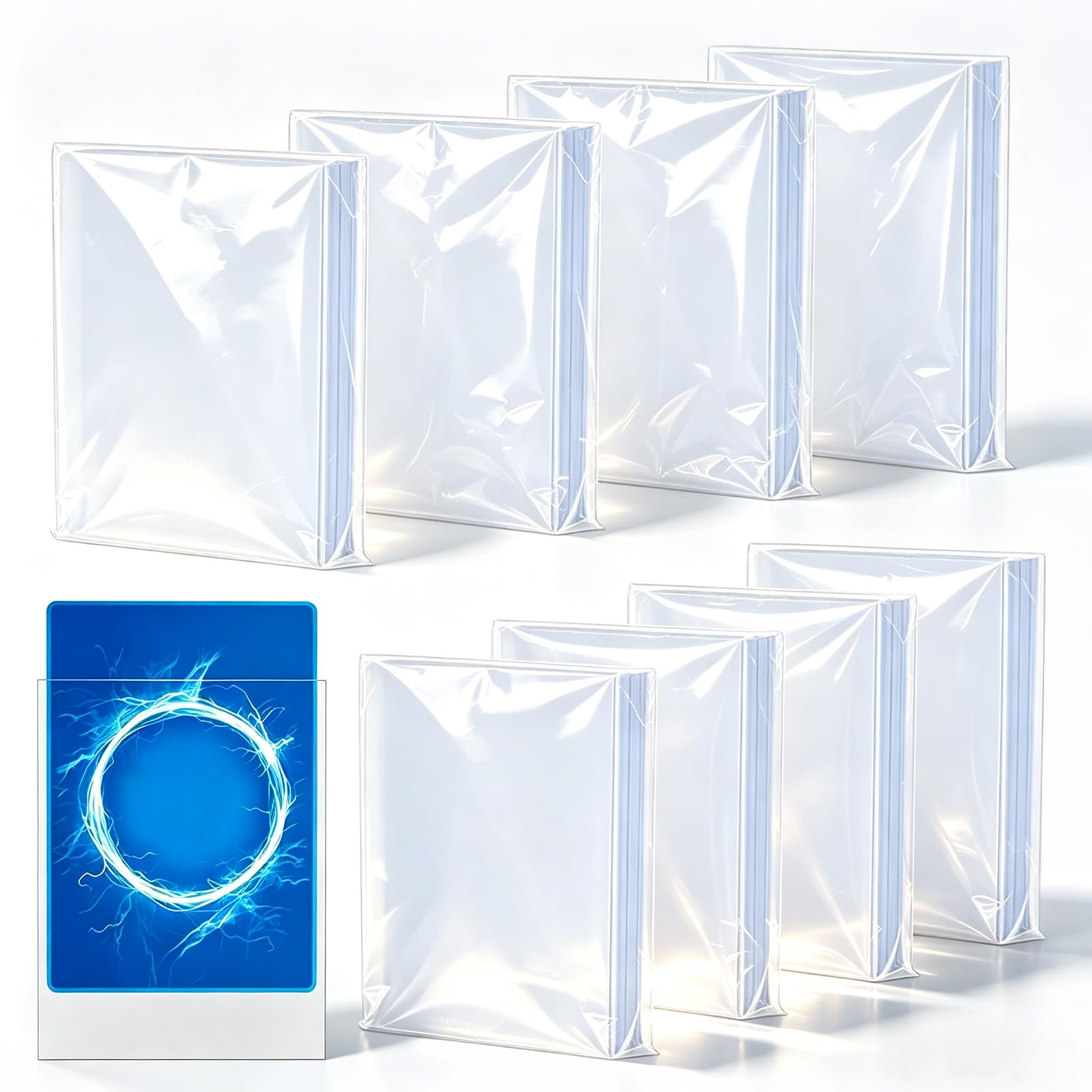 Clear Card Sleeves 800 Pcs, 66 x 91 mm Standard Size Trading Card Protector, PP Penny Sleeves Fit for TCG, MTG, Sport, Collectible Game Cards, Ultra-Clear Waterproof for Cards Storage & Display