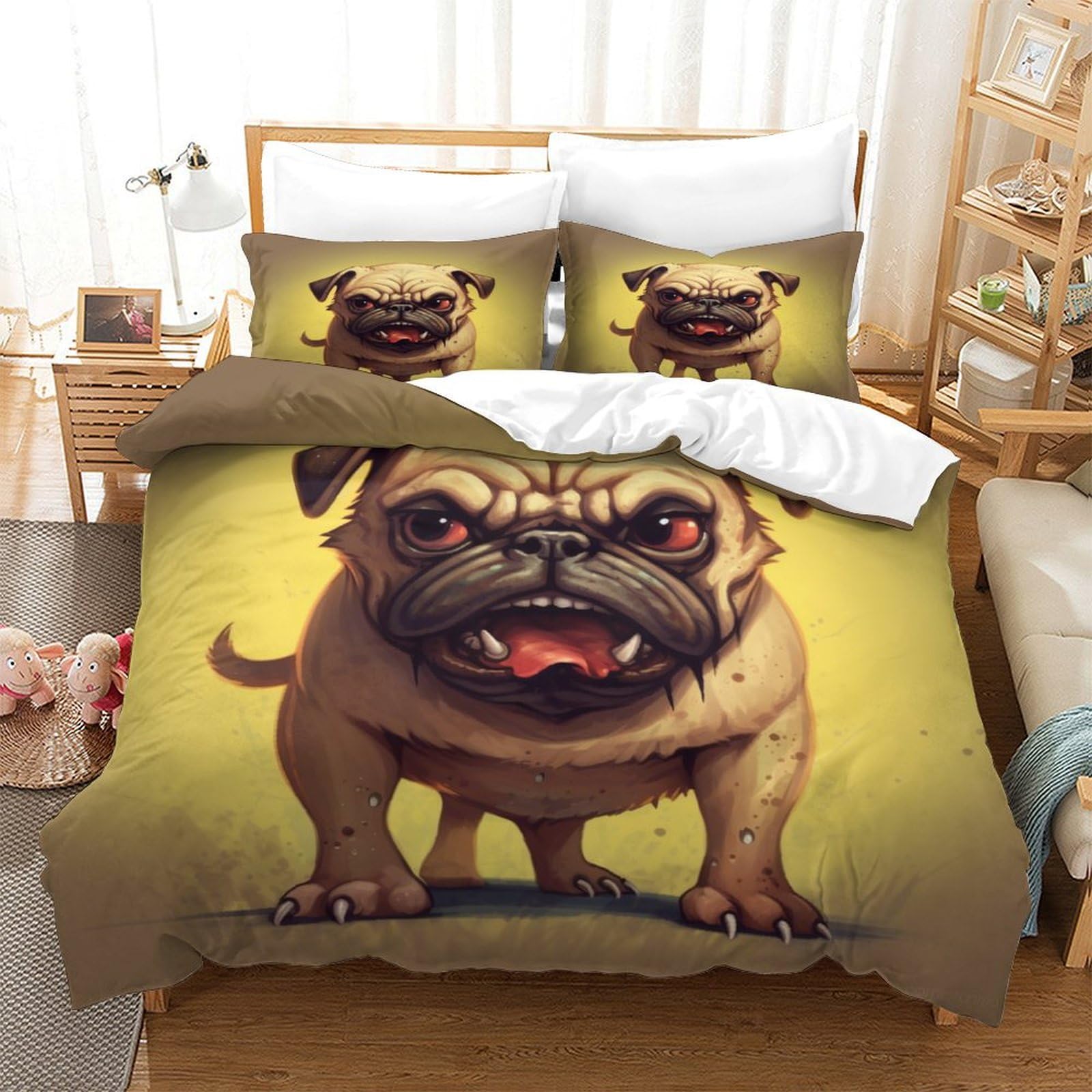 Ensemble de literie imprimé 3D Pag avec housse de couette single 140x200 et taie d'oreiller
