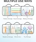 BAGSMART TSA Sac de toilette approuvé 2 Pack, Taille Quart Transport-Sur Voyage Maquillage Cosmétiques Organisation de Toilettes pour Femmes, imperméable Aéroport Airline Accessoires, Noir