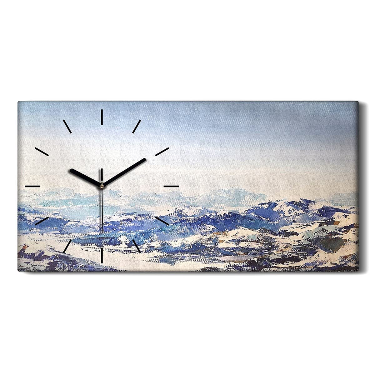 Horloge sur toile salon et chambre 60x30cm image moderne sans tic tac murale