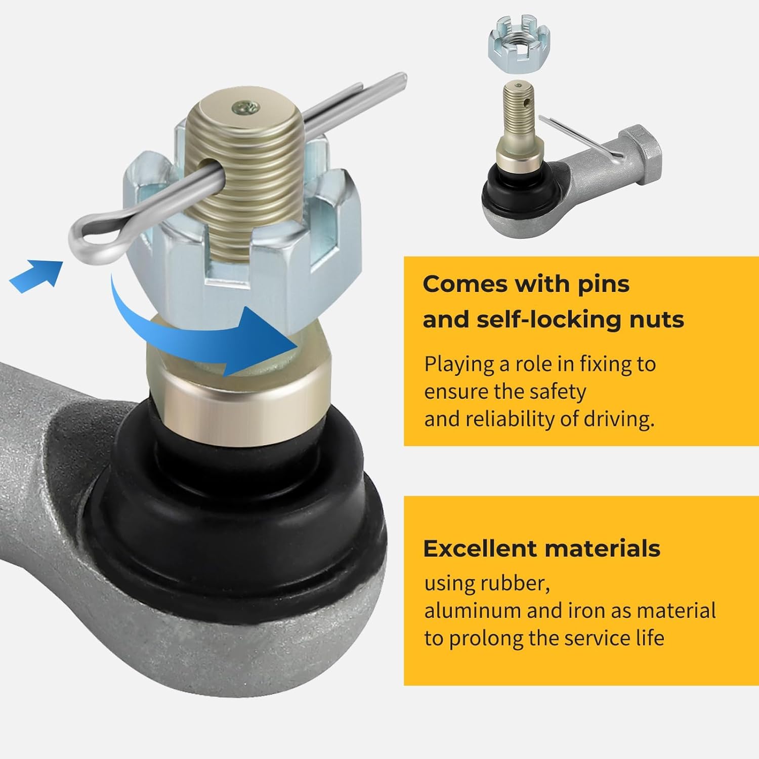 Tie Rod End Kit Left & Right Compatible with Honda Pilot/FourTrax/Recon/Rancher/Foreman/Rincon/FL400R/200/250/300/350/400/420/450/500/520/650/680