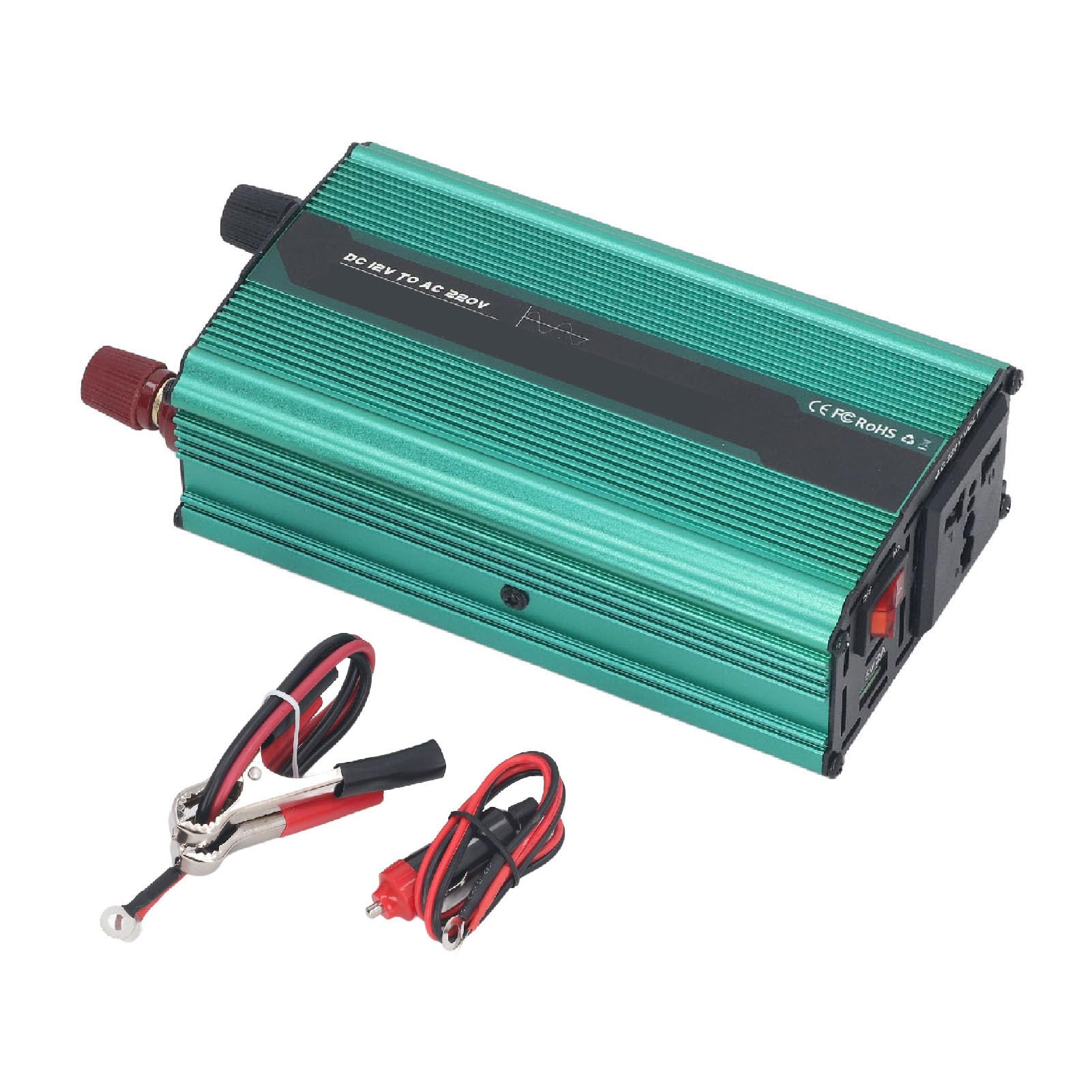 Inversor de Onda Sinusoidal Pura, Alta Eficiencia de Conversión, 12 V CC a 220 V CA, Inversor de Onda Sinusoidal Pura, Buena Conductividad Térmica, Inteligente para Automóviles