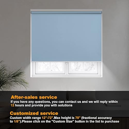 Miniatura 2 de Boolegon Persianas enrollables opacas para ventanas, sin cordón, para oscurecer la habitación, persianas enrollables, impermeables, negras, para el