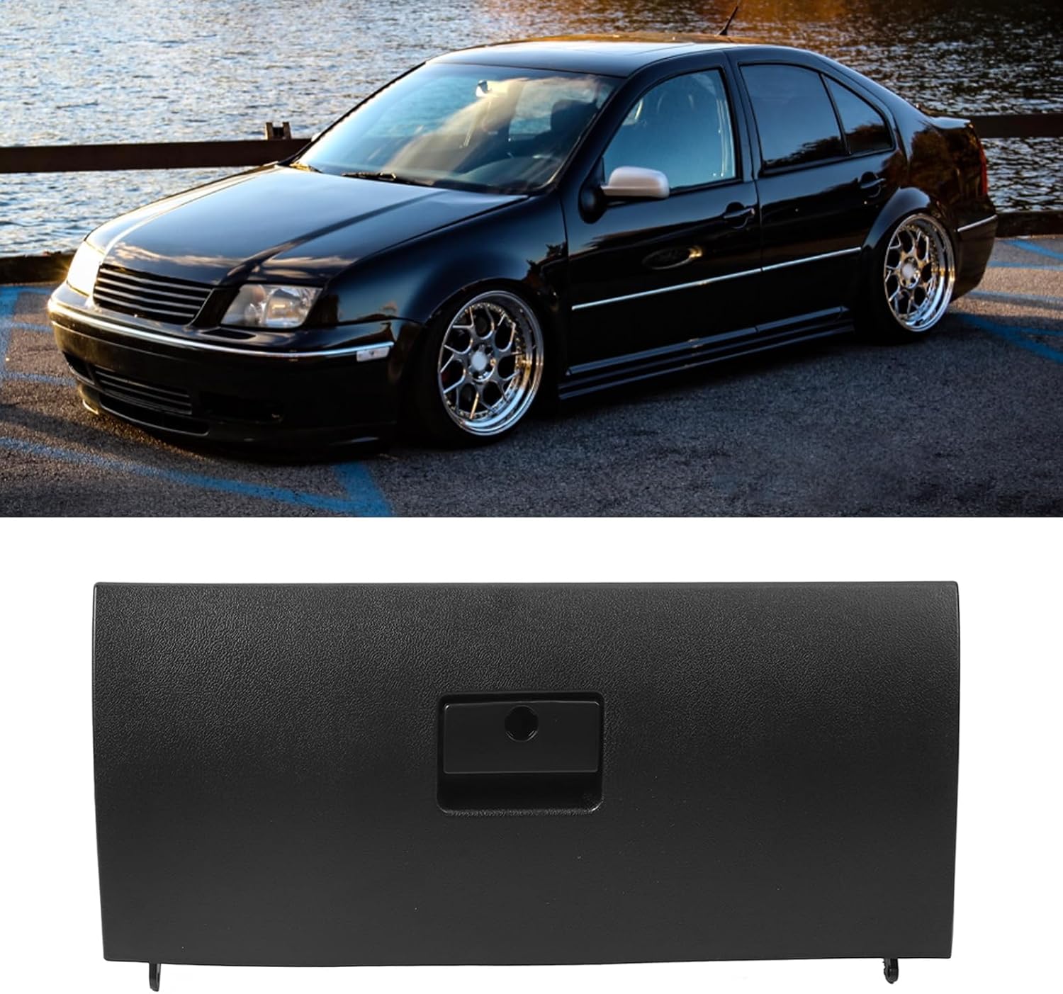 Car Console Glove Box Door Cover Plastic Glove Garbage Box Lid with Plastic Material, for MK4 Black