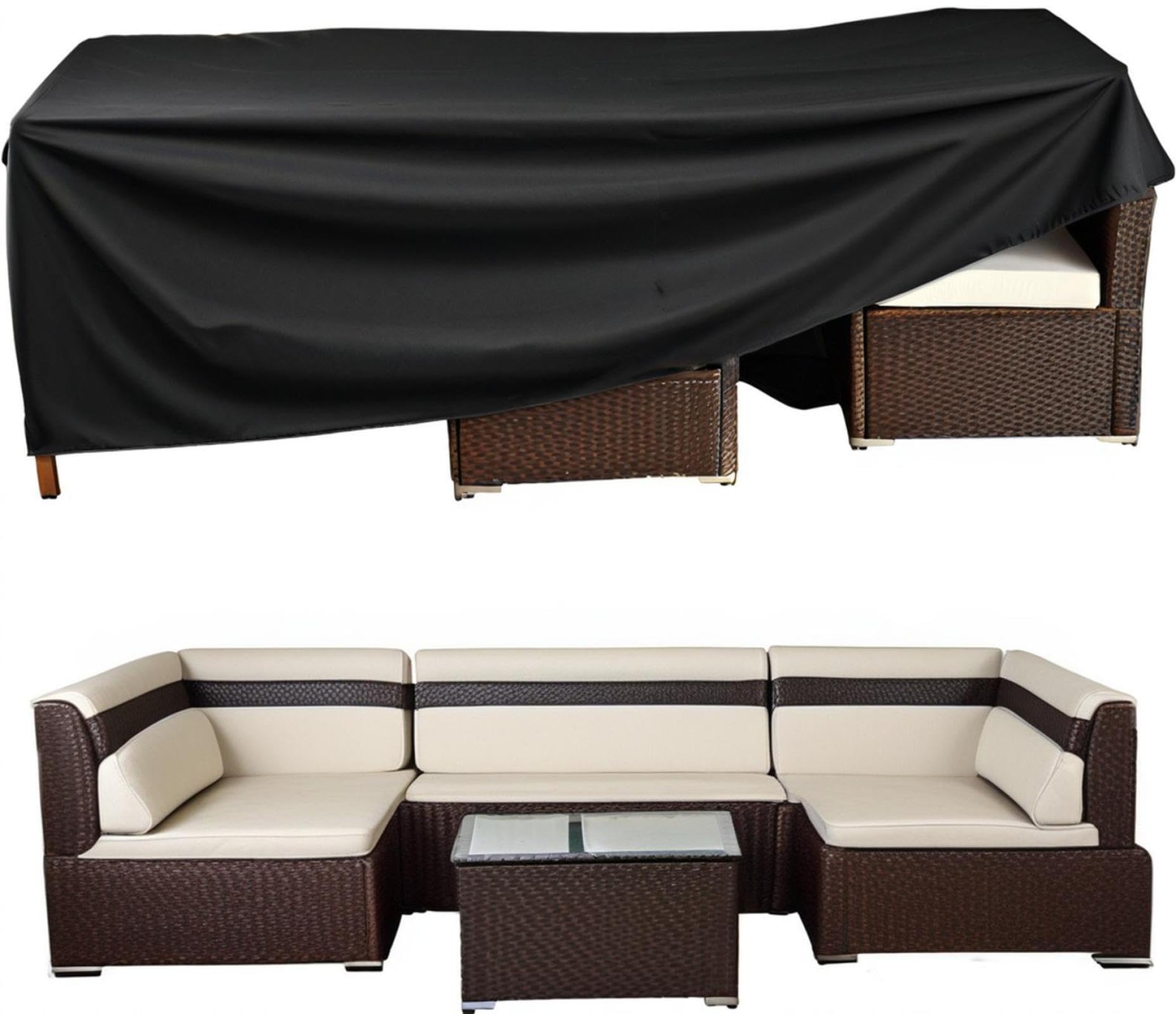 Cubierta resistente para muebles de jardín, 240 x 115 x 75 cm, impermeable, protección UV, para mesas de jardín, muebles de terraza, protección contra la lluvia 420D, tejido Oxford resistente