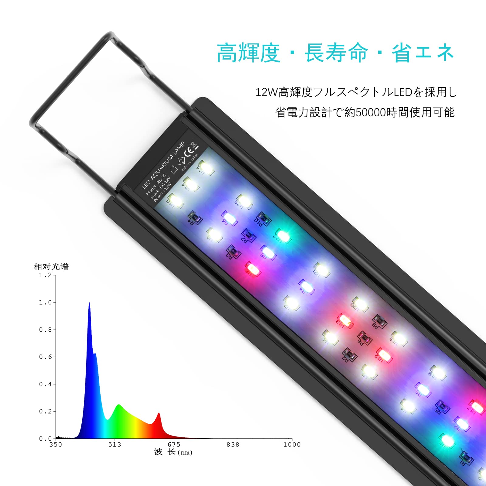 Amazon.co.jp: 水槽ライト 60CM 48LEDカラーフルスペクトル水草ライト
