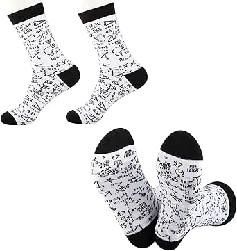 Amazon.com: CMNIM 2 Pairs Math Socks for Men Women Math Teacher Gifts ...
