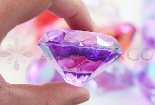 Vista 35 de Allstarco 200 unidades de 0.472 pulgadas (0.472 in) color rosa AB quilates acrílico diamante confeti AB revestimiento para mesa dispersión Rosa Ab