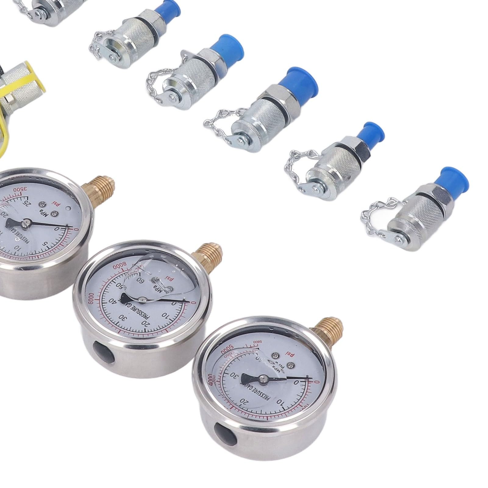 Kit di test di pressione idraulica, misuratore di pressione idraulica con giunti, scatola di prova di pressione idraulica portatile, kit di accoppiamento di prova idraulico per