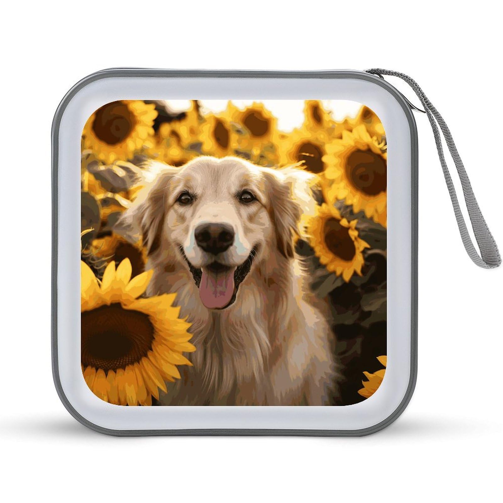 Porta CD portátil de perro para organizar tus viajes en coche con música