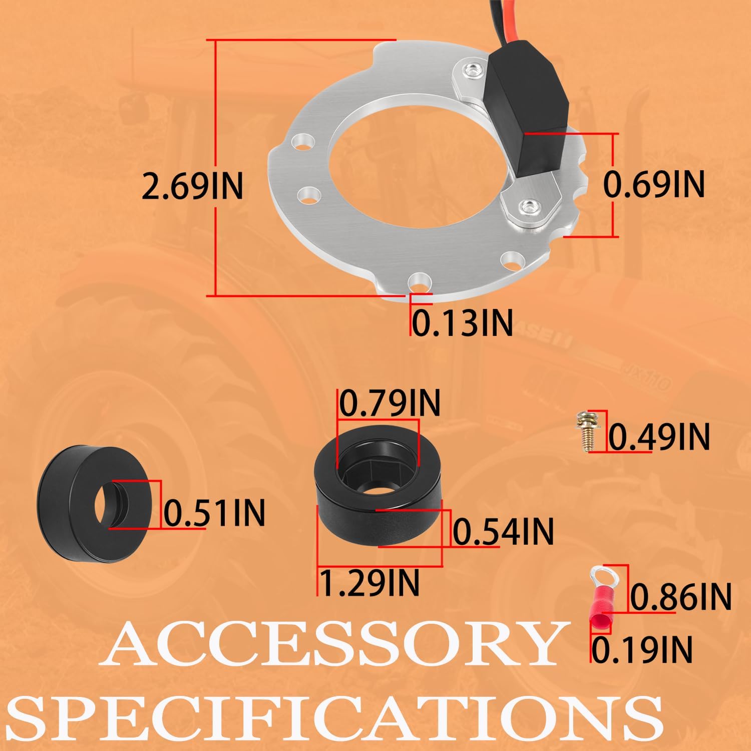 1244A Tractor Ignition Conversion Kit 2N 8N 9N Four-Cylinder Series 500 to 800 Side-Mounted Distributor 12V Slakerbe Electronic Ignition Conversion Kit