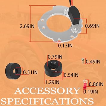 1244A Tractor Ignition Conversion Kit 2N 8N 9N Four-Cylinder Series 500 to 800 Side-Mounted Distributor 12V Slakerbe Electronic Ignition Conversion Kit