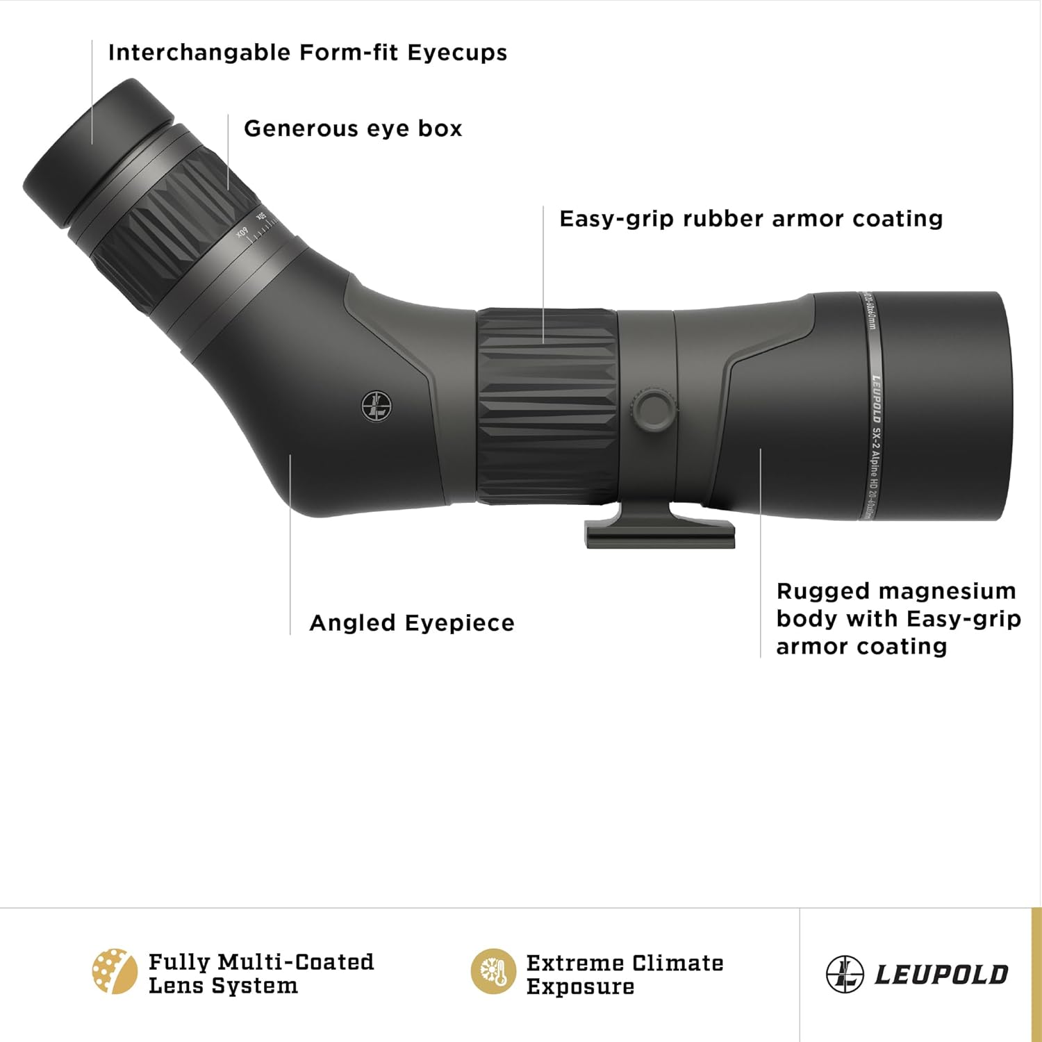 Leupold SX-2 Alpine HD Spotting Scope, Angled